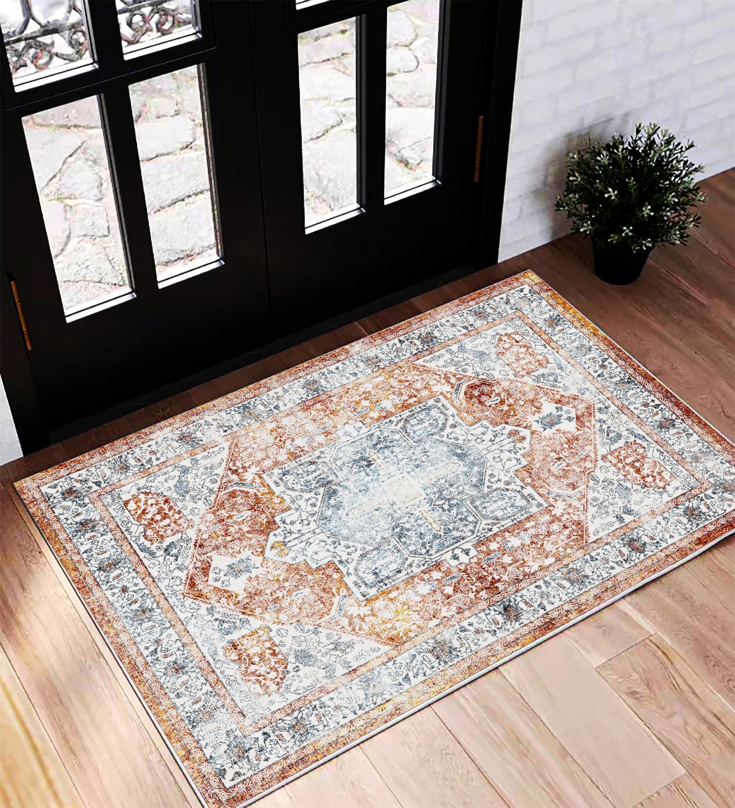 CHAMPLANT Area Rug Washable Living Room Non-Slip Kitchen Entryway Bedroom Carpet