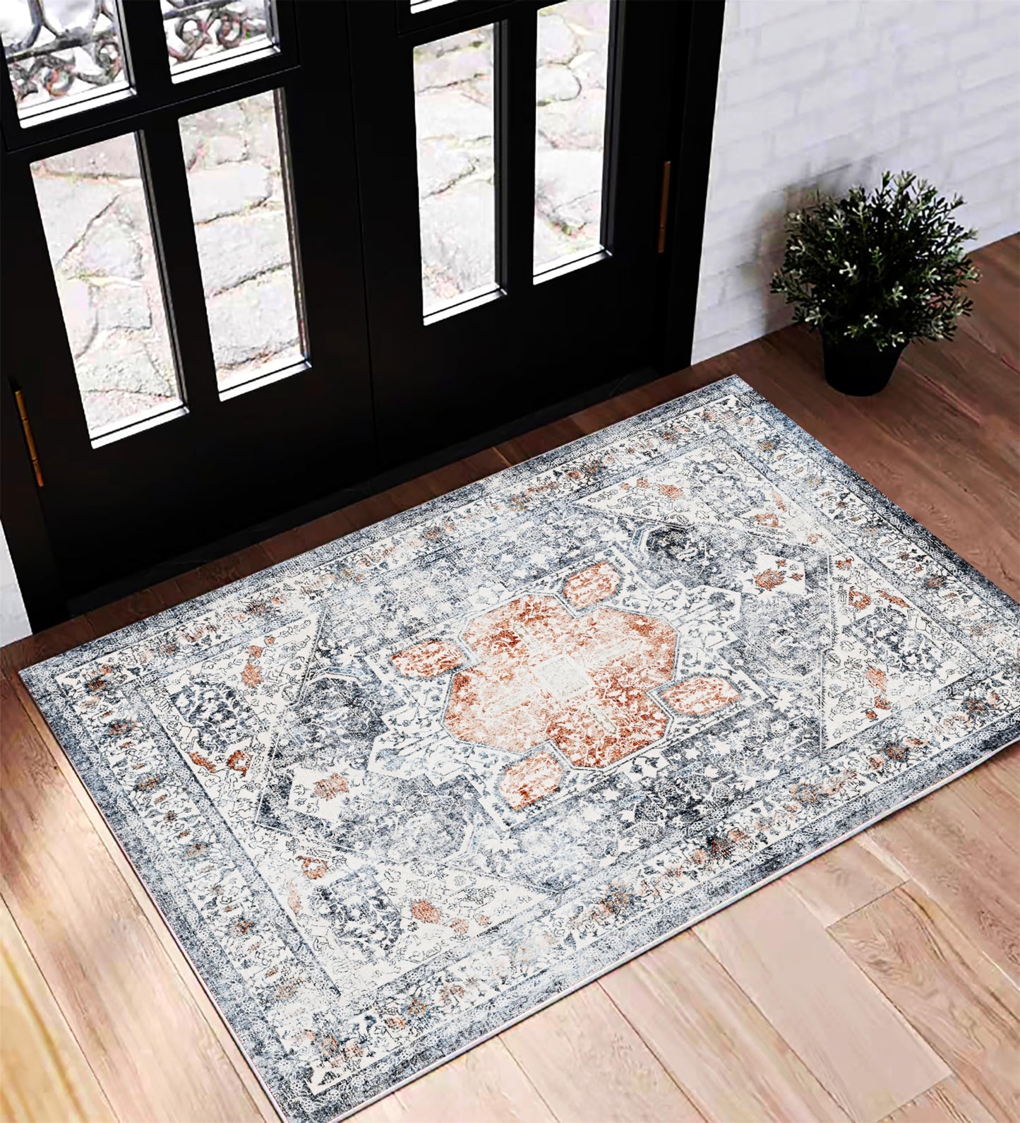CHAMPLANT Area Rug Washable Living Room Non-Slip Kitchen Entryway Bedroom Carpet