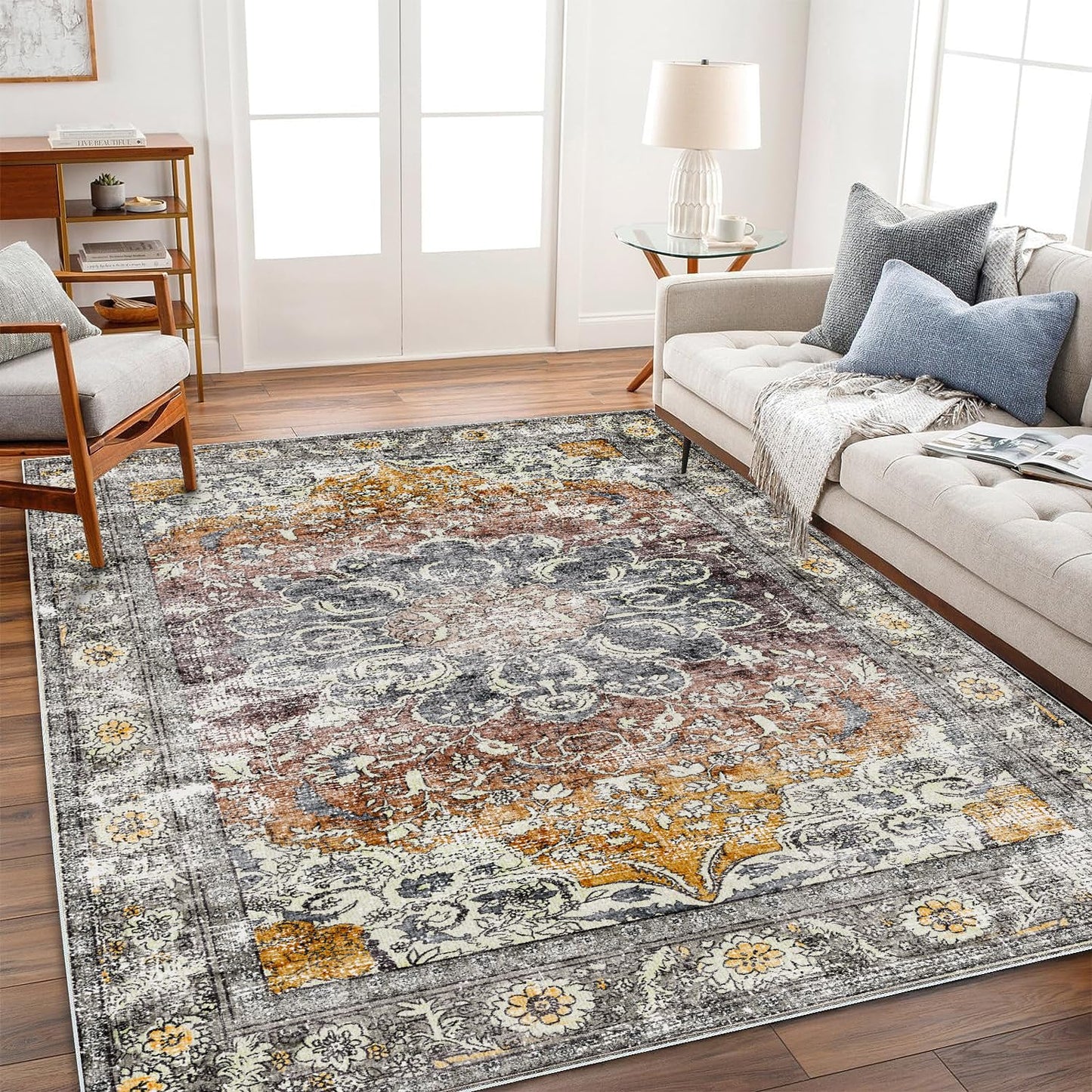 CHAMPLANT Area Rug Washable Living Room Non-Slip Kitchen Entryway Bedroom Carpet