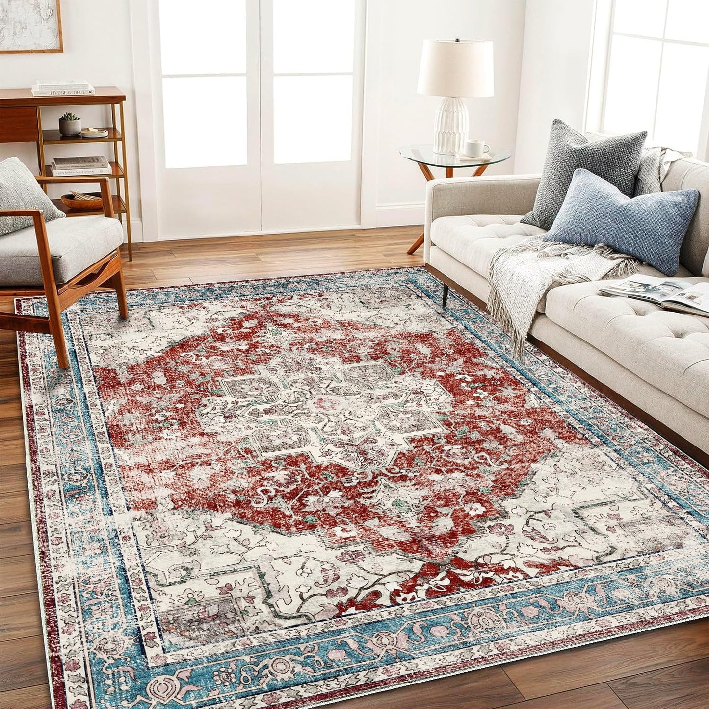 CHAMPLANT Area Rug Washable Living Room Non-Slip Kitchen Entryway Bedroom Carpet