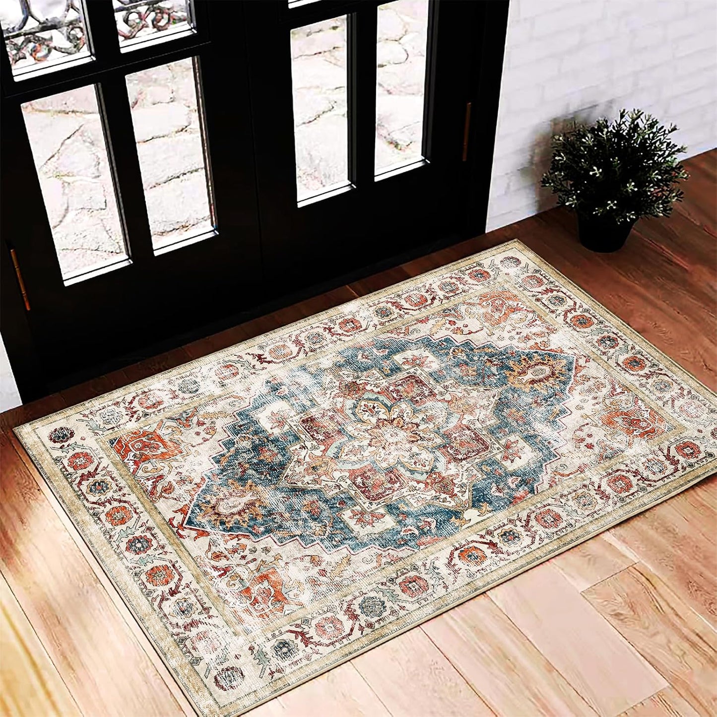 CHAMPLANT Area Rug Washable Living Room Non-Slip Kitchen Entryway Bedroom Carpet