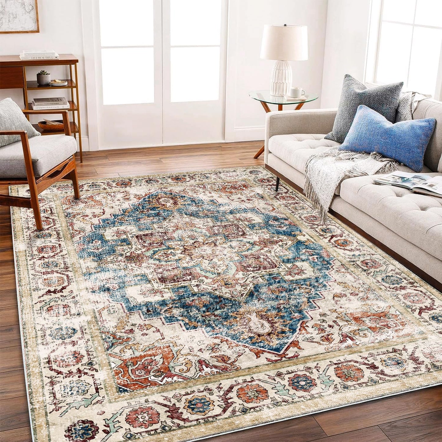 CHAMPLANT Area Rug Washable Living Room Non-Slip Kitchen Entryway Bedroom Carpet
