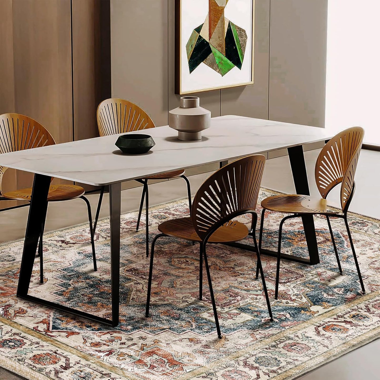CHAMPLANT Area Rug Washable Living Room Non-Slip Kitchen Entryway Bedroom Carpet