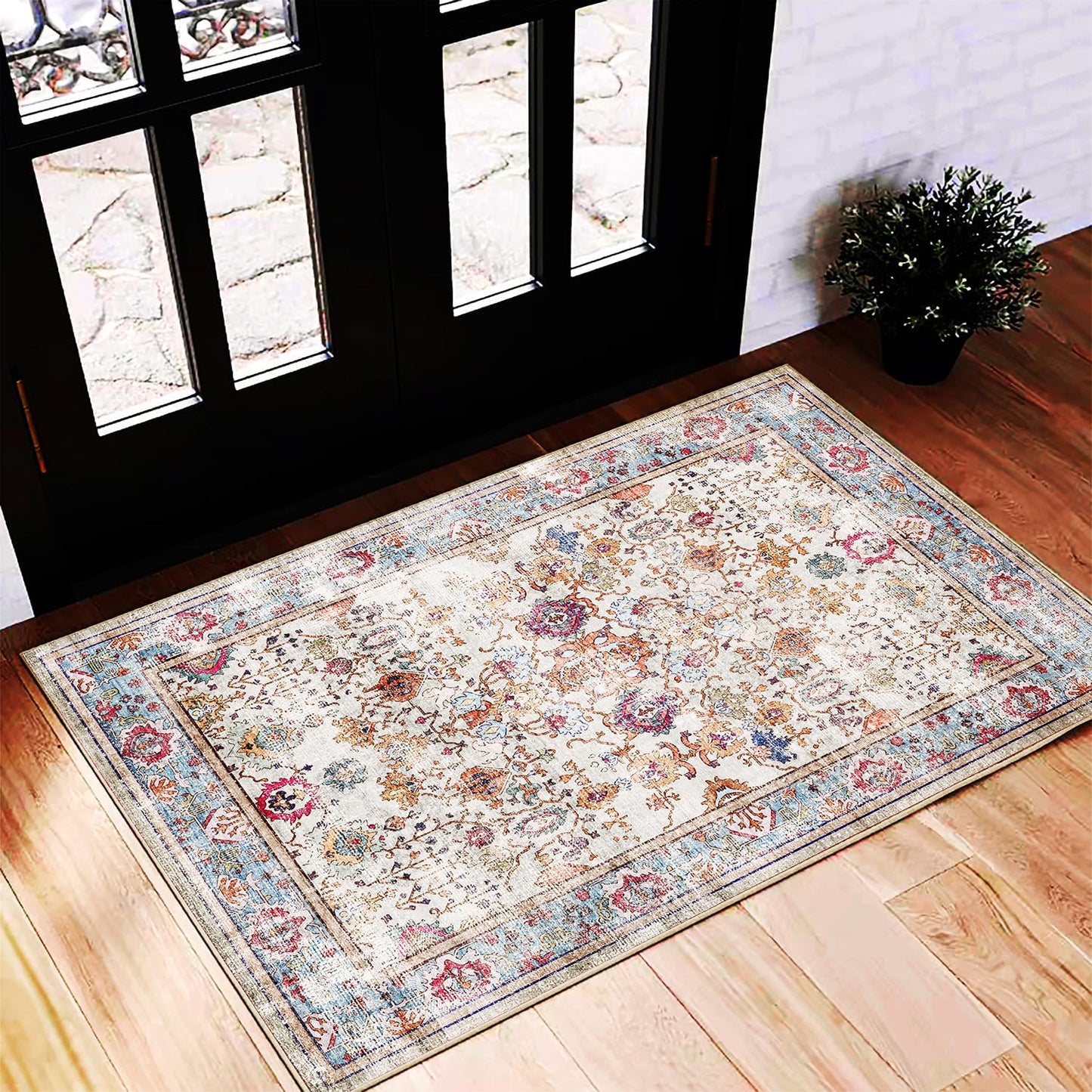 CHAMPLANT Area Rug Washable Living Room Non-Slip Kitchen Entryway Bedroom Carpet