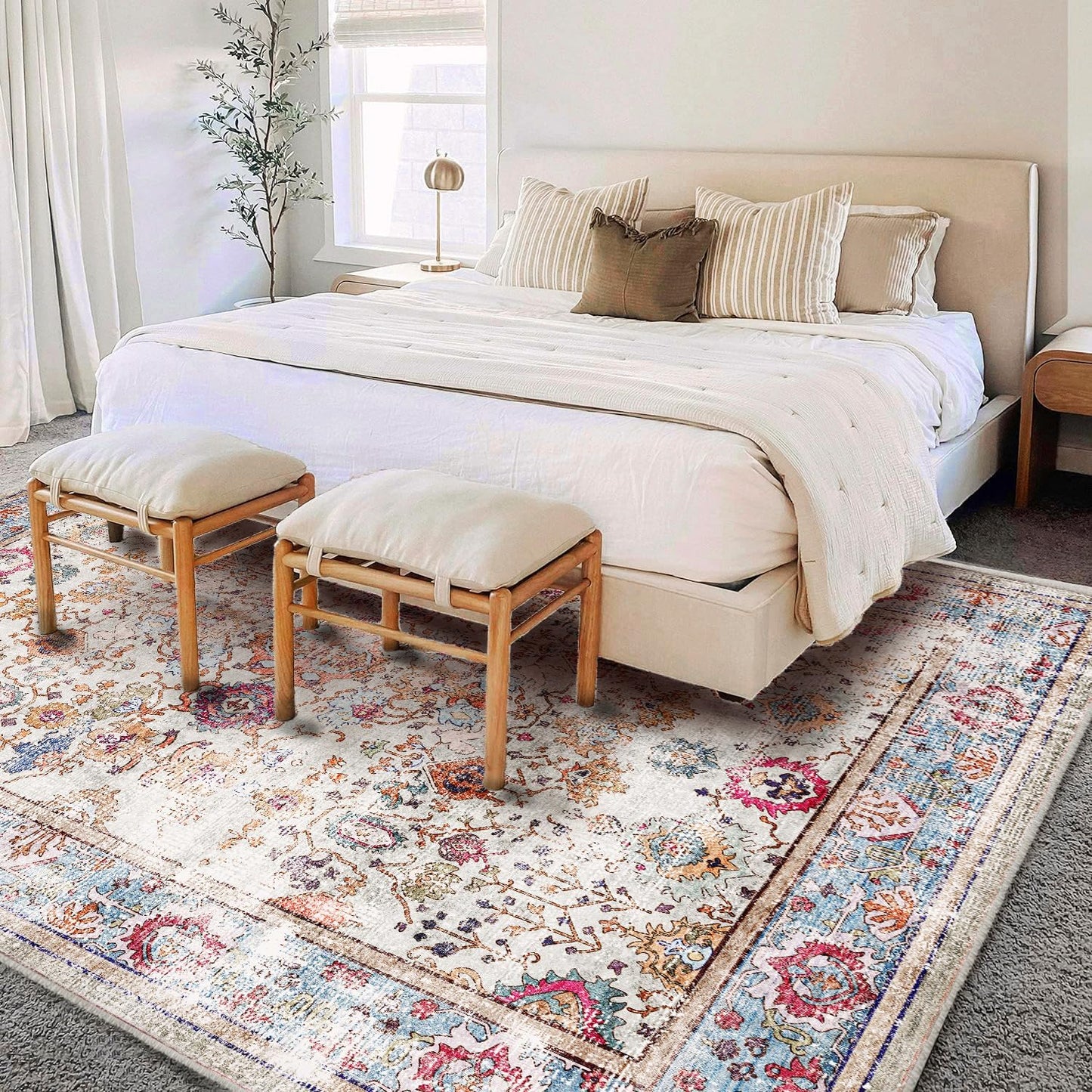 CHAMPLANT Area Rug Washable Living Room Non-Slip Kitchen Entryway Bedroom Carpet