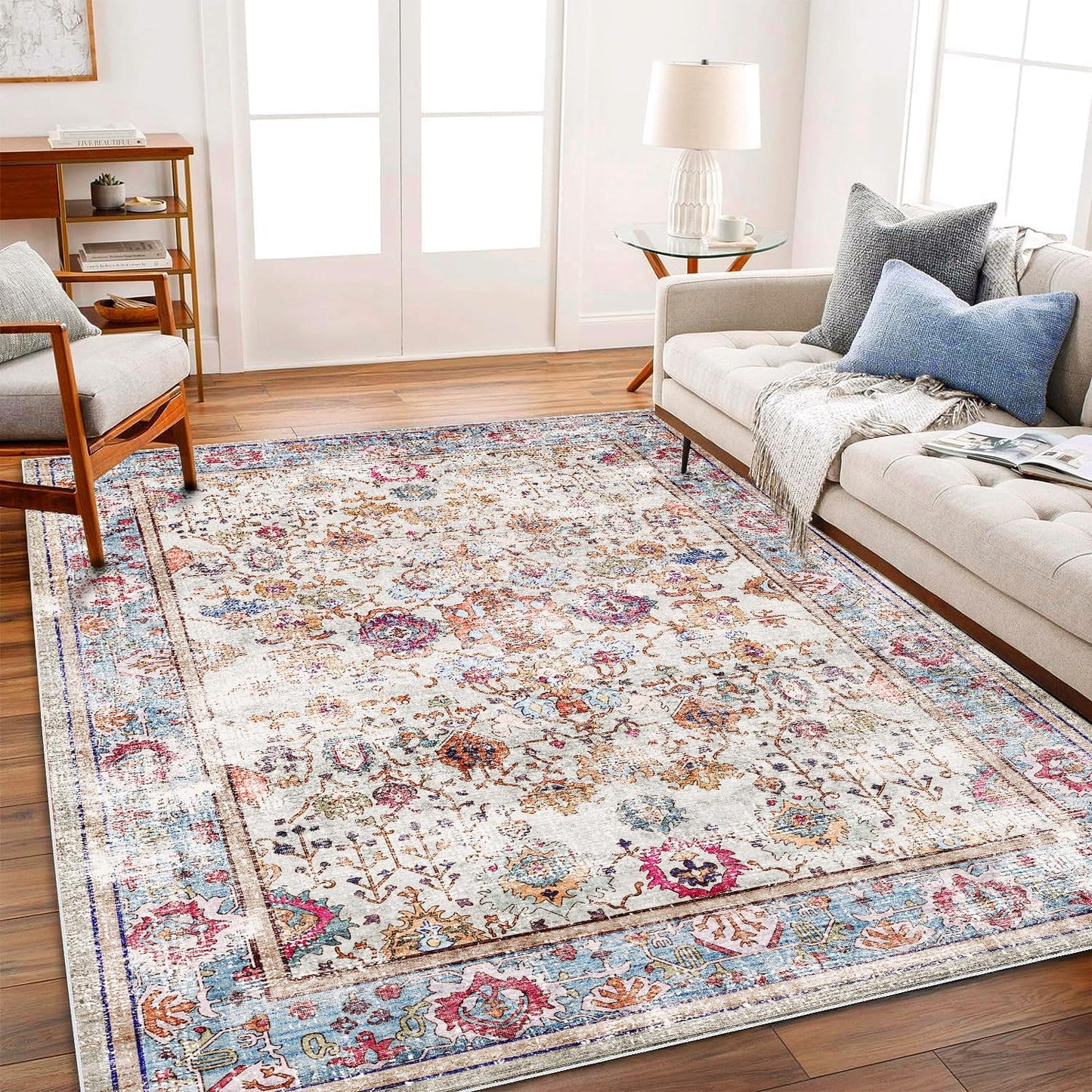 CHAMPLANT Area Rug Washable Living Room Non-Slip Kitchen Entryway Bedroom Carpet