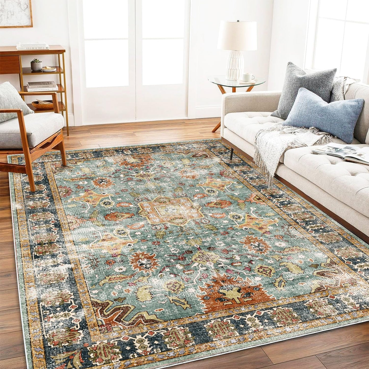 CHAMPLANT Area Rug Washable Living Room Non-Slip Kitchen Entryway Bedroom Carpet