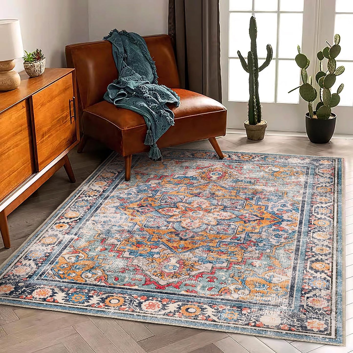 CHAMPLANT Area Rug Washable Living Room Non-Slip Kitchen Entryway Bedroom Carpet