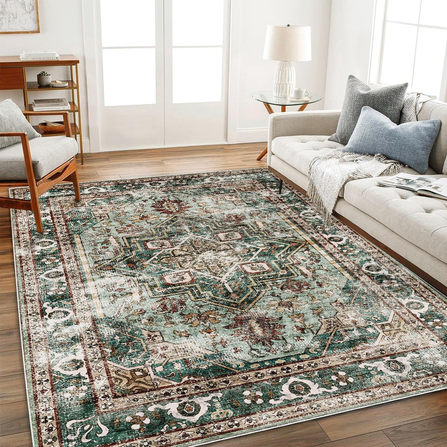 CHAMPLANT Area Rug Washable Living Room Non-Slip Kitchen Entryway Bedroom Carpet