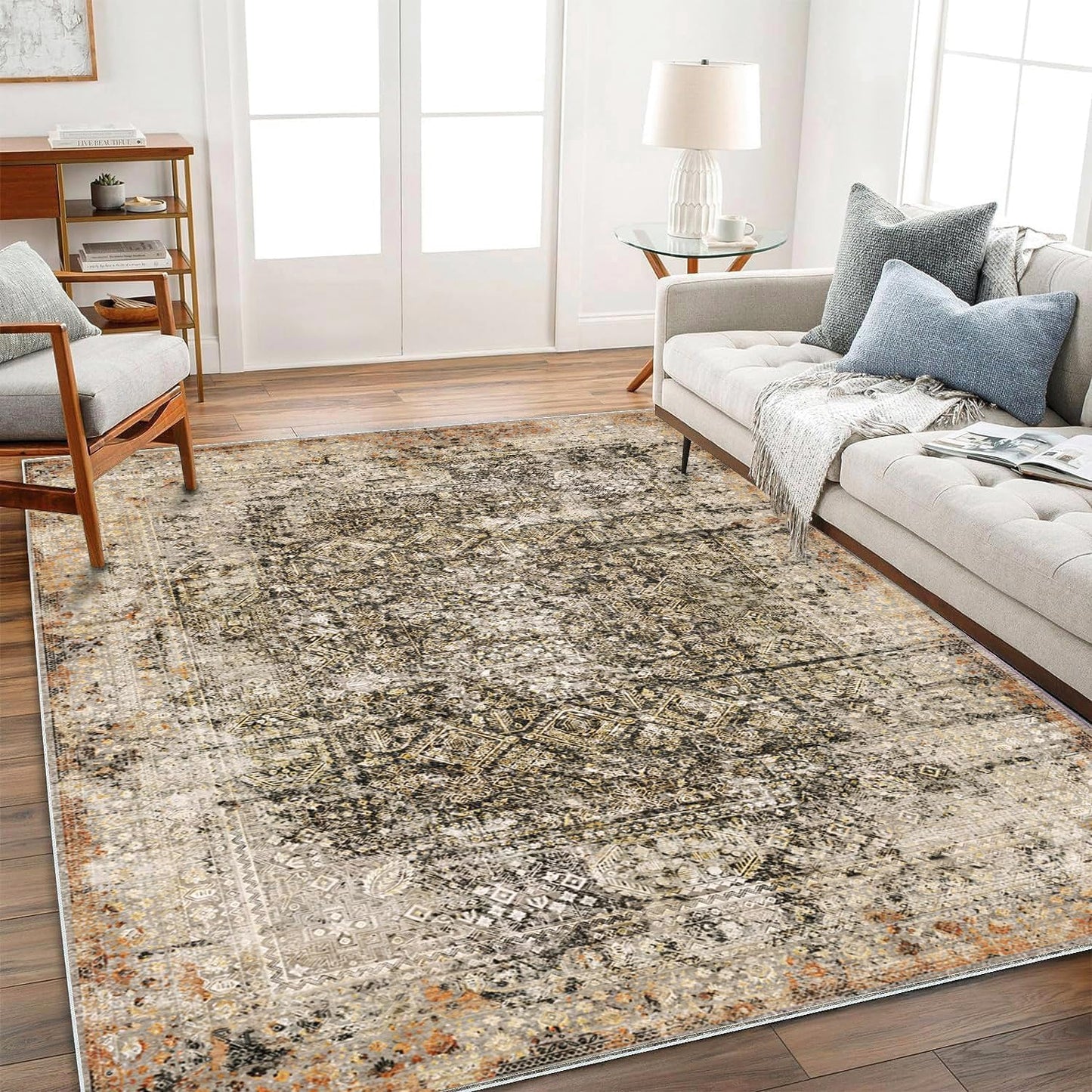 CHAMPLANT Area Rug Washable Living Room Non-Slip Kitchen Entryway Bedroom Carpet