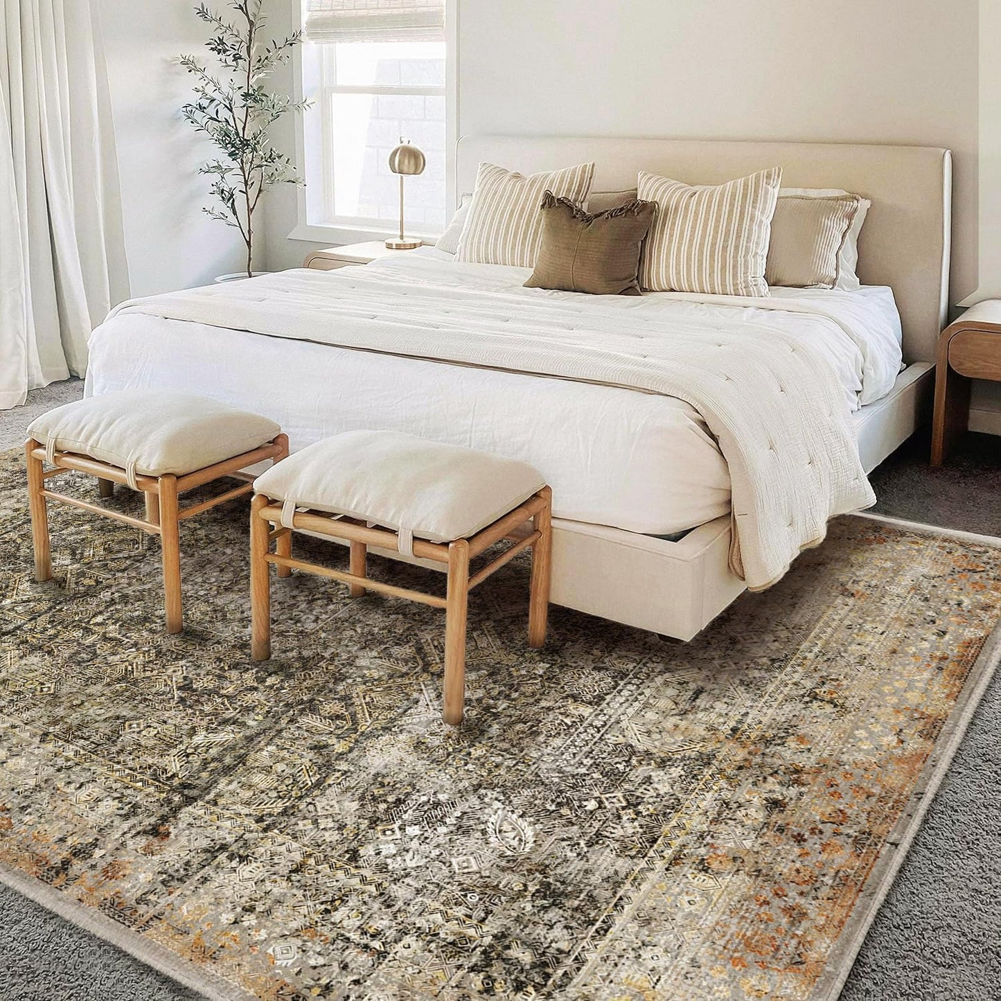 CHAMPLANT Area Rug Washable Living Room Non-Slip Kitchen Entryway Bedroom Carpet