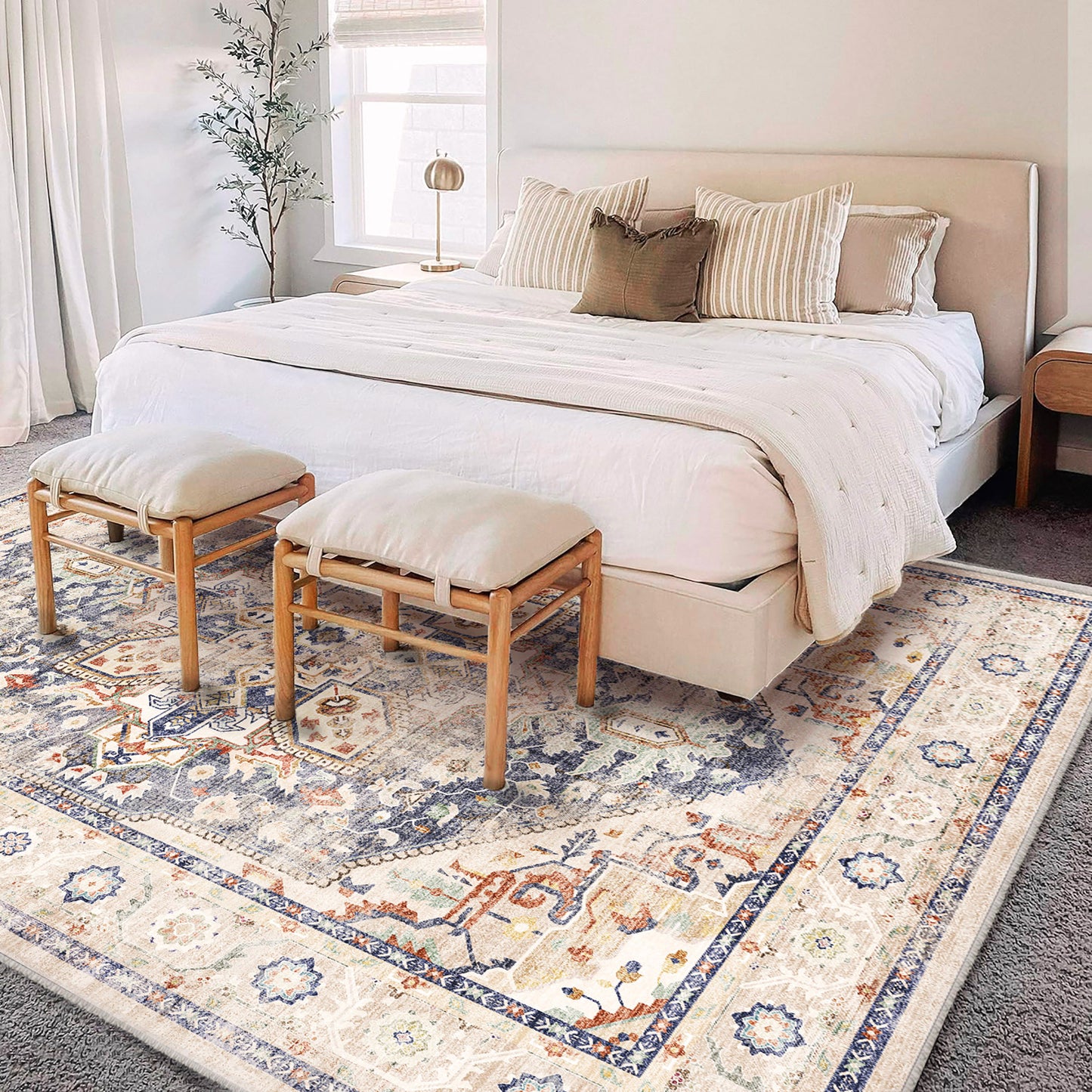 CHAMPLANT Area Rug Washable Living Room Non-Slip Kitchen Entryway Bedroom Carpet