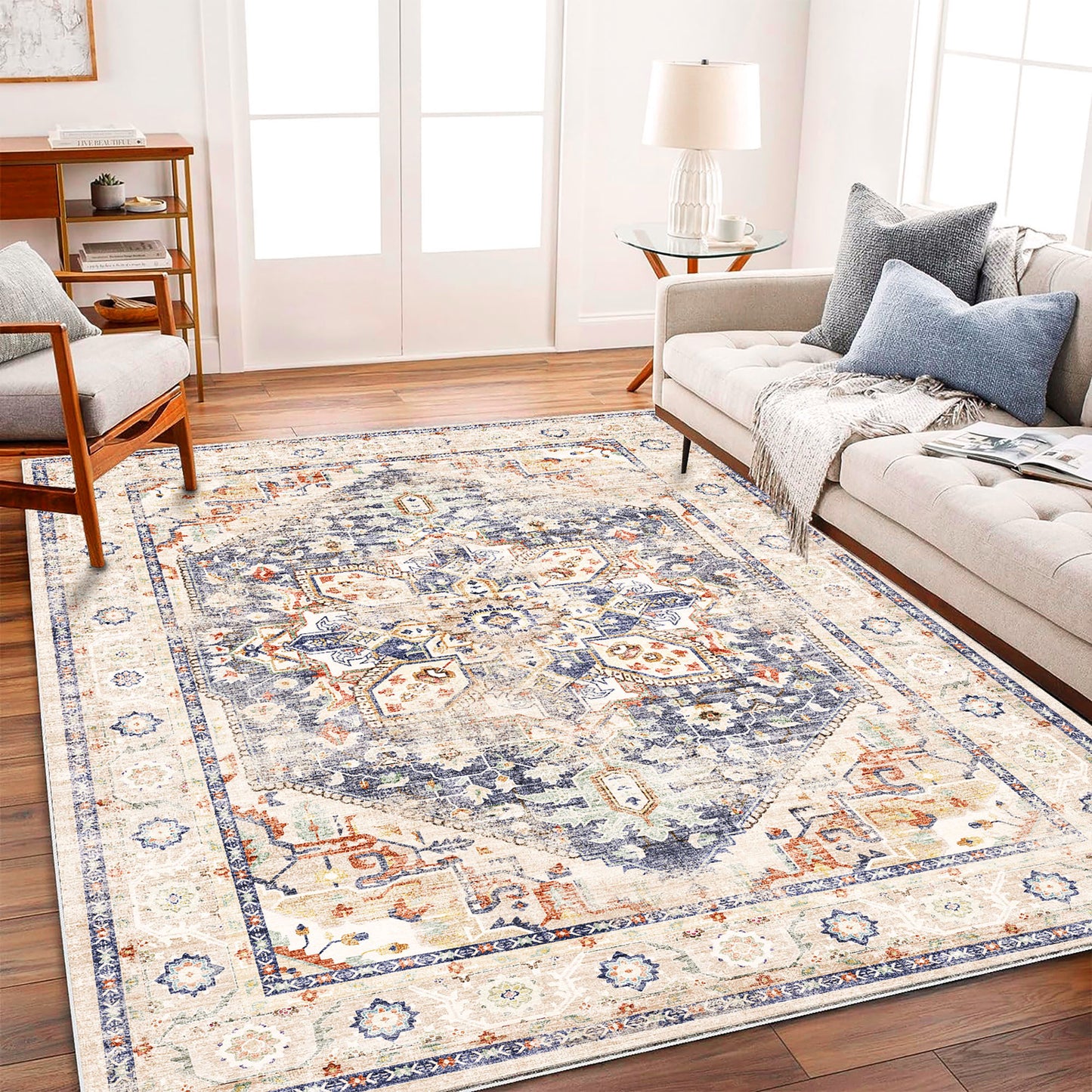 CHAMPLANT Area Rug Washable Living Room Non-Slip Kitchen Entryway Bedroom Carpet