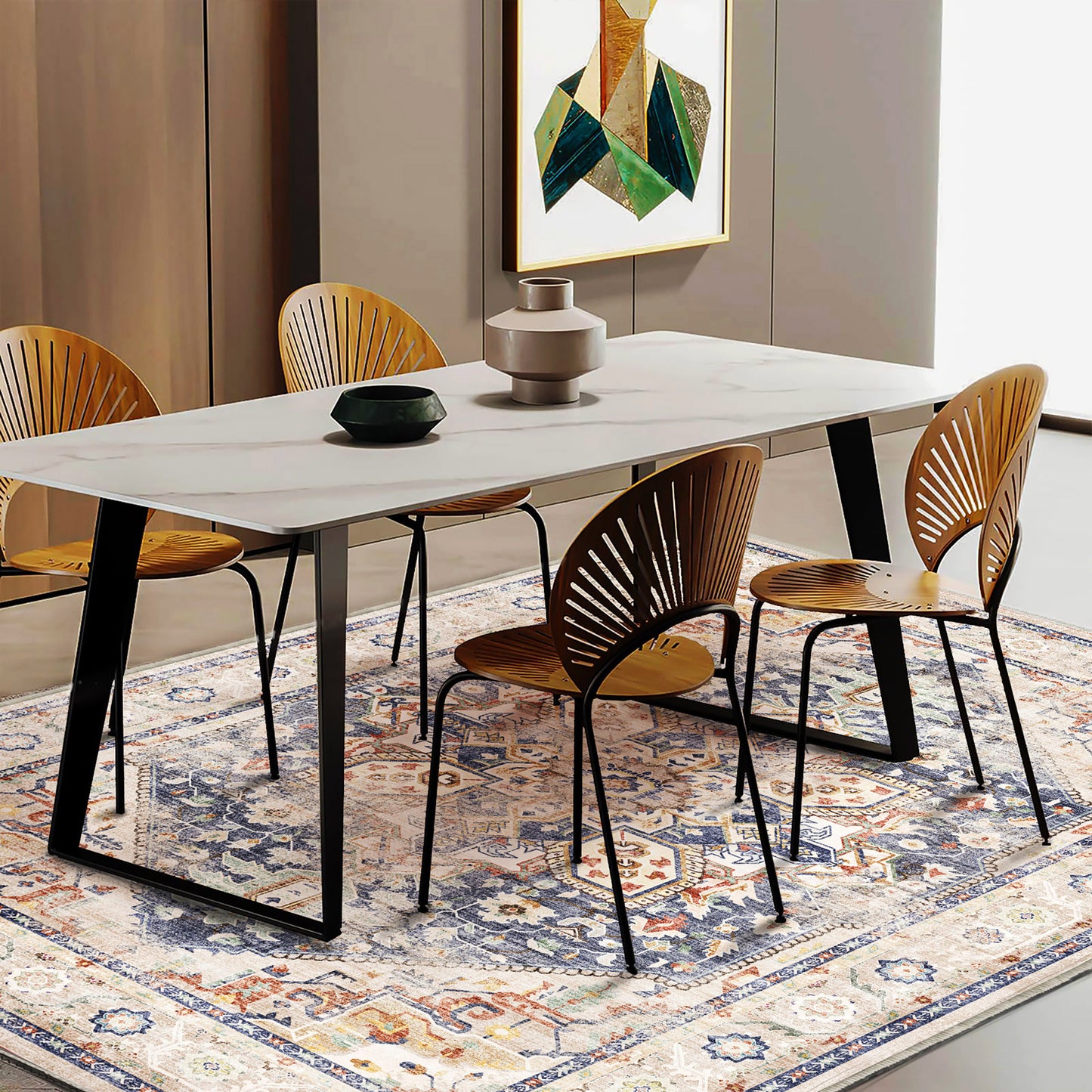 CHAMPLANT Area Rug Washable Living Room Non-Slip Kitchen Entryway Bedroom Carpet