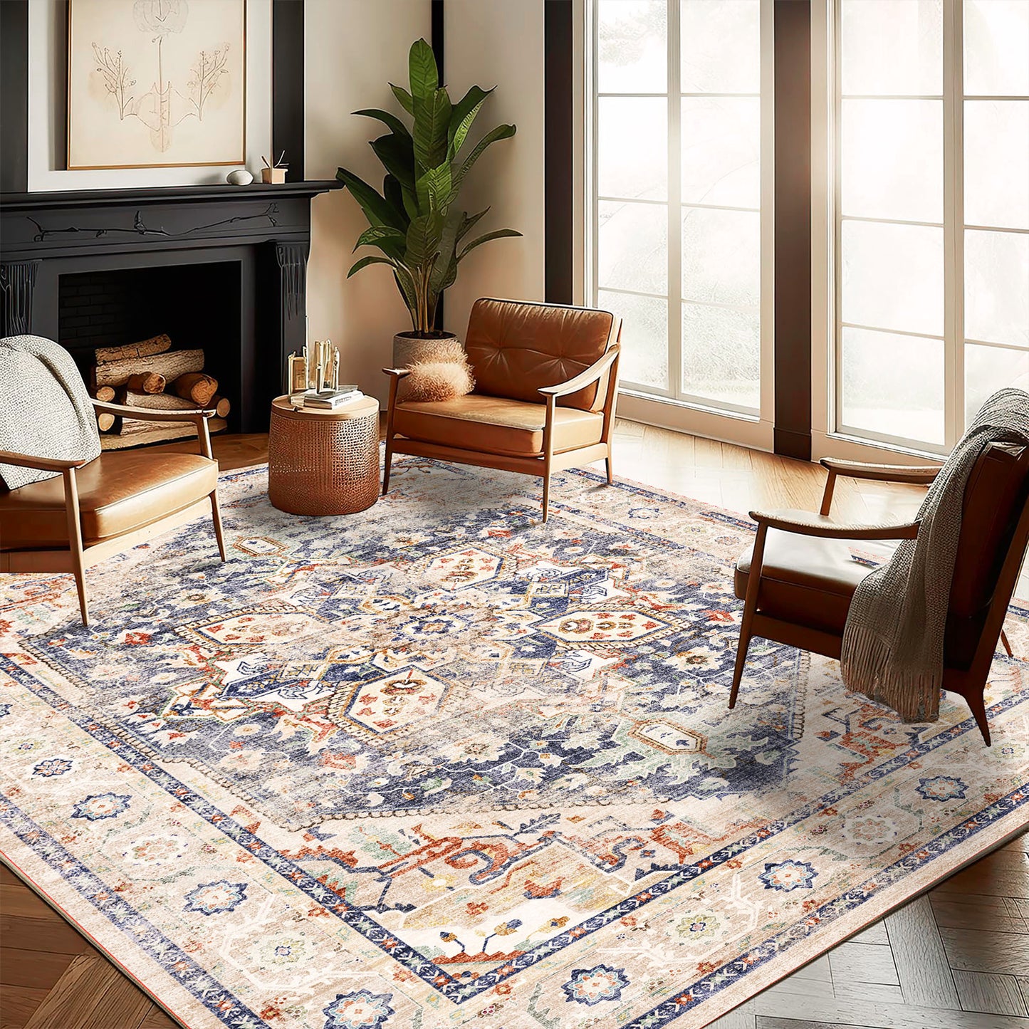 CHAMPLANT Area Rug Washable Living Room Non-Slip Kitchen Entryway Bedroom Carpet