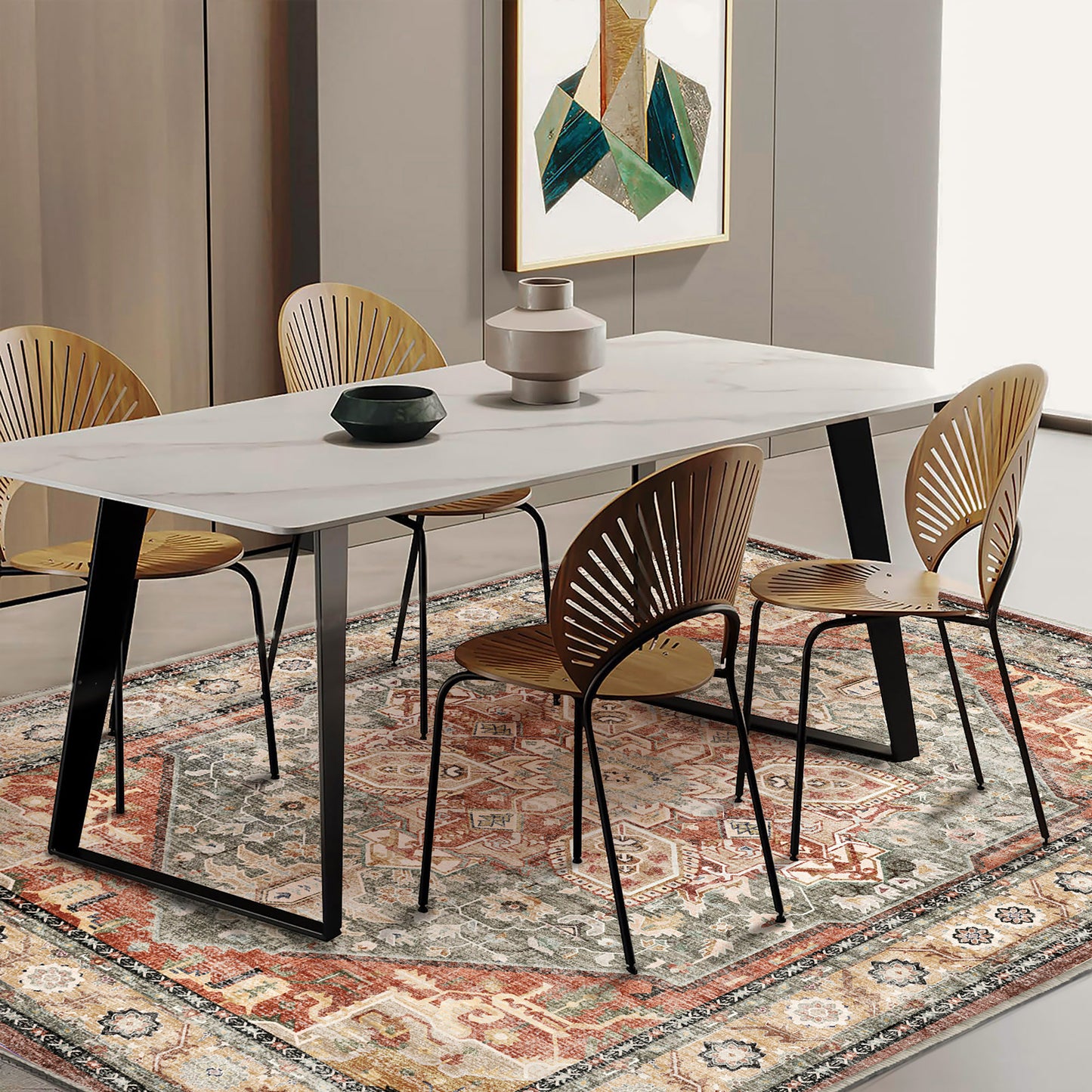 CHAMPLANT Area Rug Washable Living Room Non-Slip Kitchen Entryway Bedroom Carpet