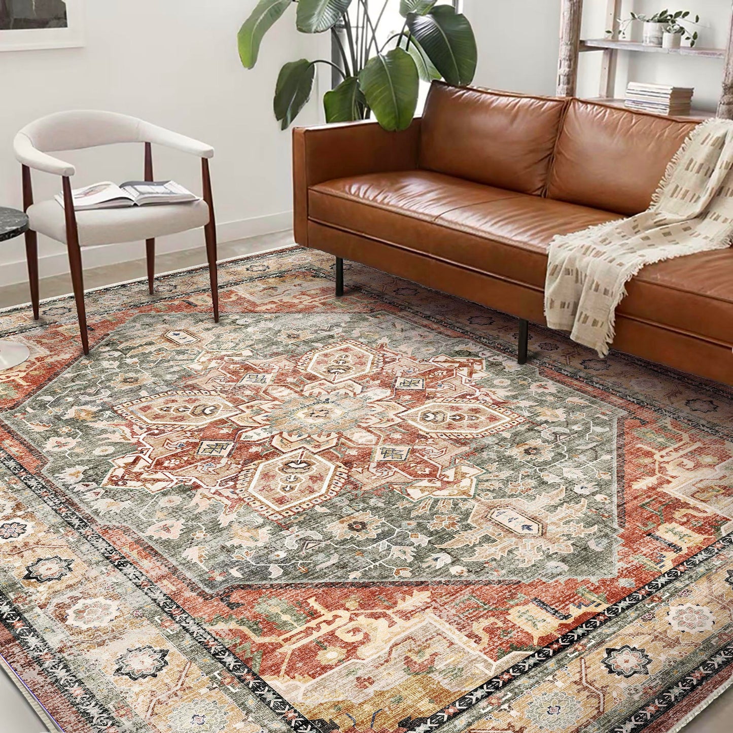 CHAMPLANT Area Rug Washable Living Room Non-Slip Kitchen Entryway Bedroom Carpet