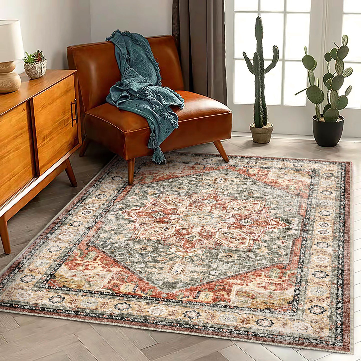 CHAMPLANT Area Rug Washable Living Room Non-Slip Kitchen Entryway Bedroom Carpet