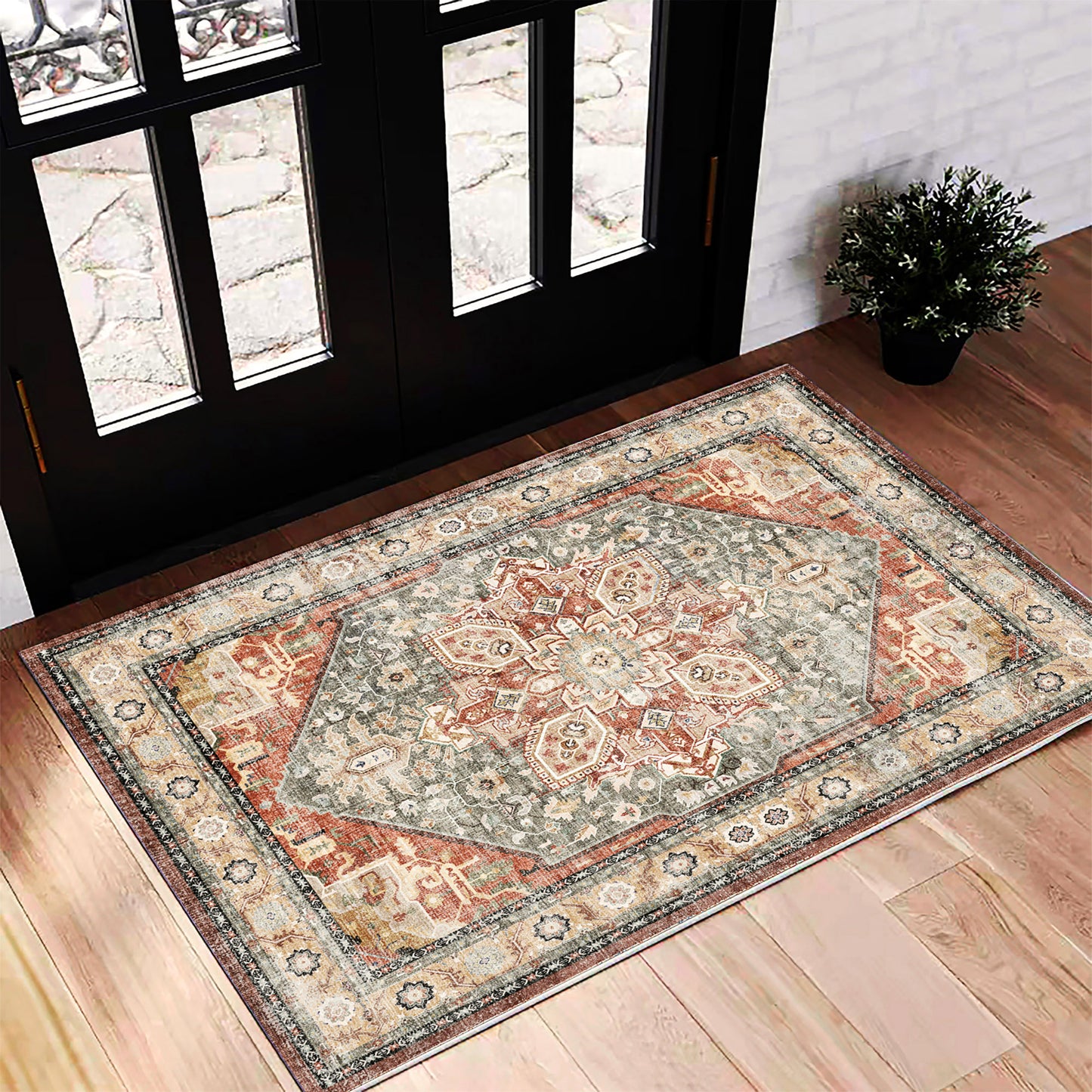 CHAMPLANT Area Rug Washable Living Room Non-Slip Kitchen Entryway Bedroom Carpet