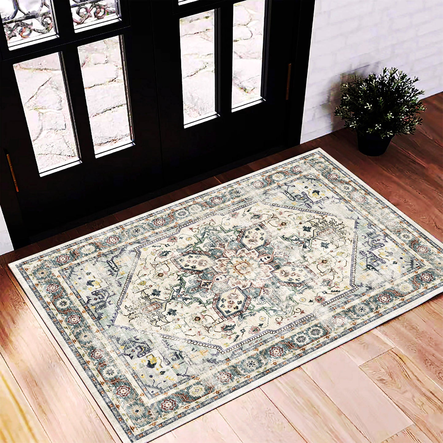 CHAMPLANT Area Rug Washable Living Room Non-Slip Kitchen Entryway Bedroom Carpet