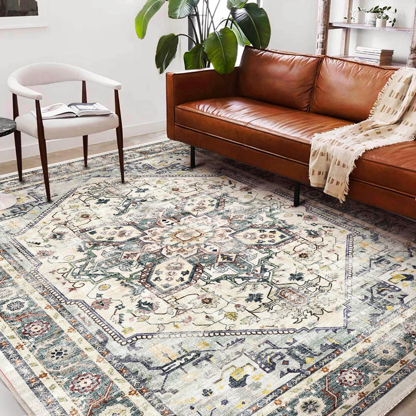 CHAMPLANT Area Rug Washable Living Room Non-Slip Kitchen Entryway Bedroom Carpet