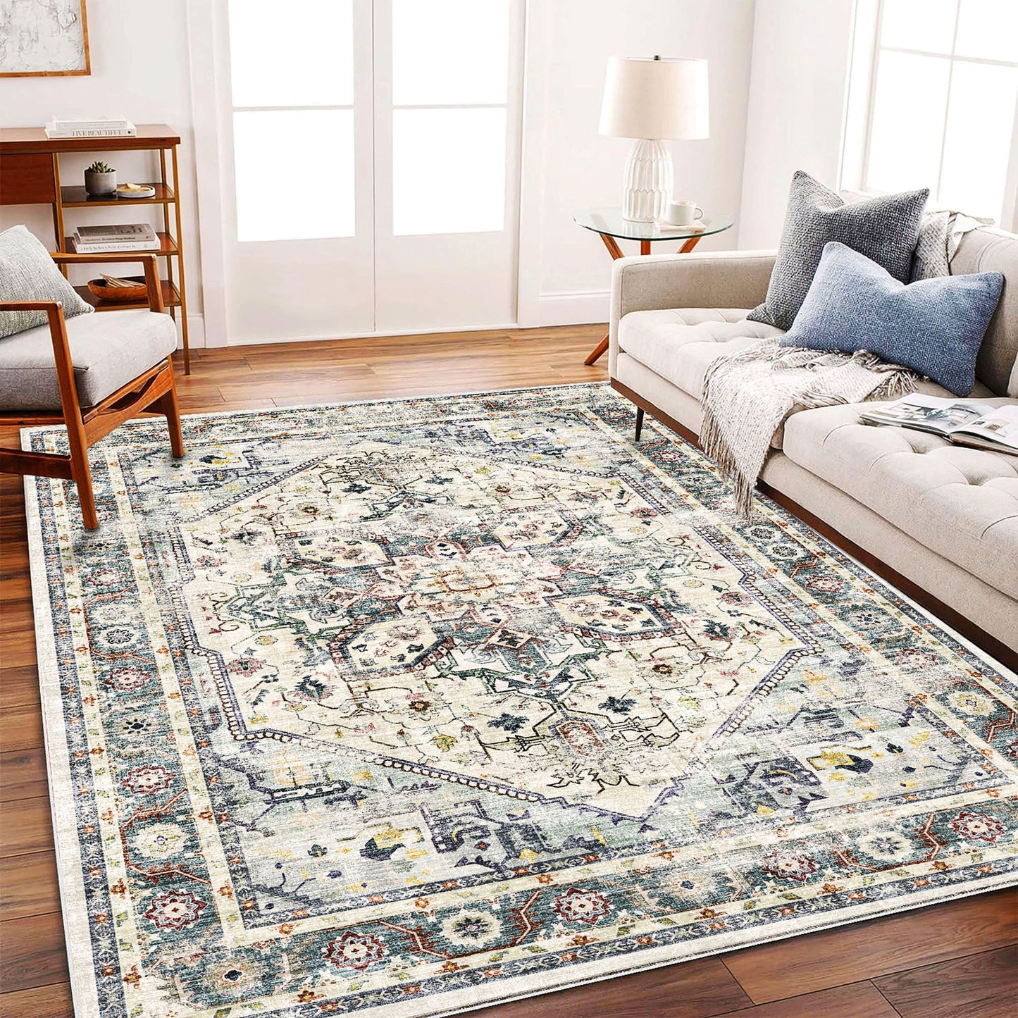 CHAMPLANT Area Rug Washable Living Room Non-Slip Kitchen Entryway Bedroom Carpet