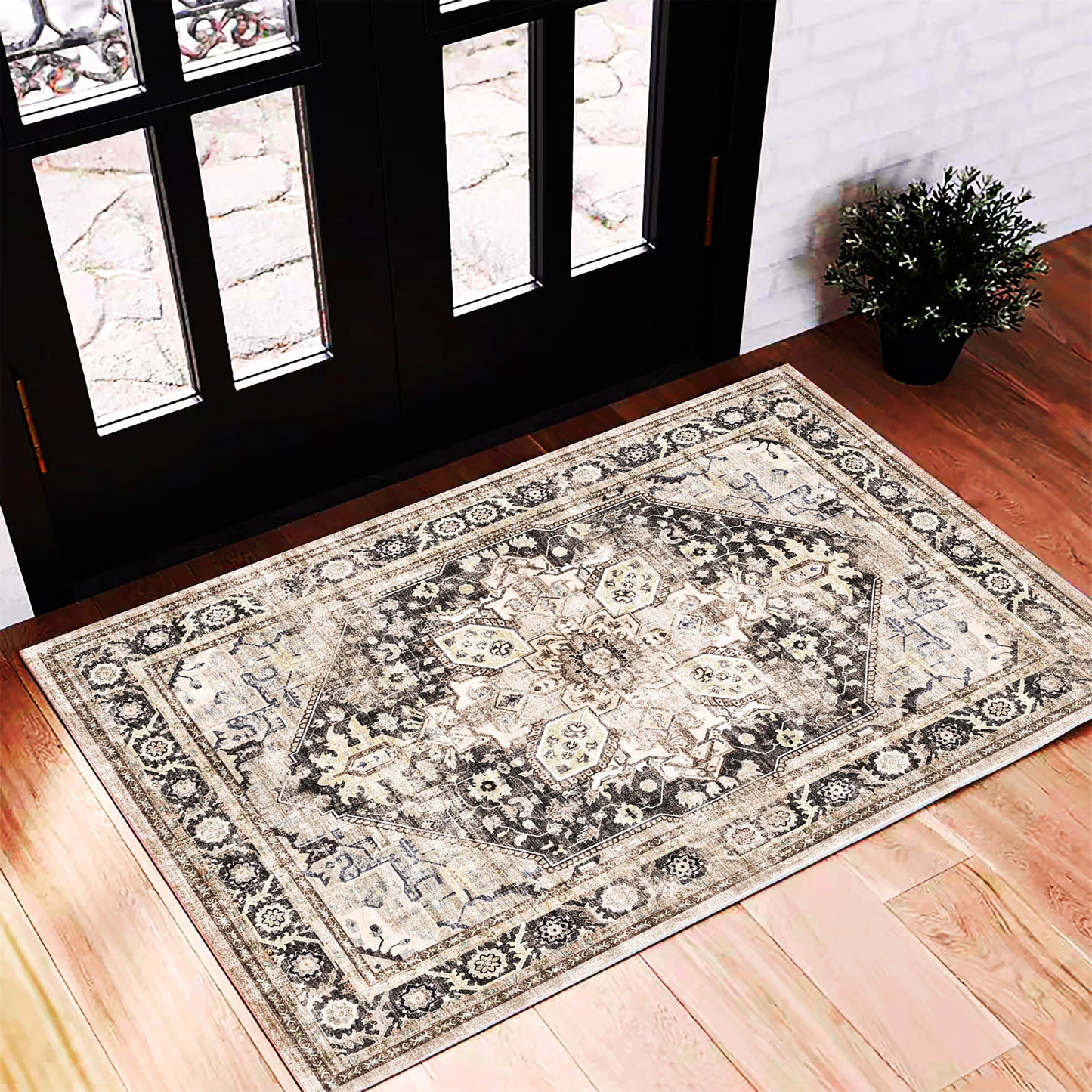 CHAMPLANT Area Rug Washable Living Room Non-Slip Kitchen Entryway Bedroom Carpet