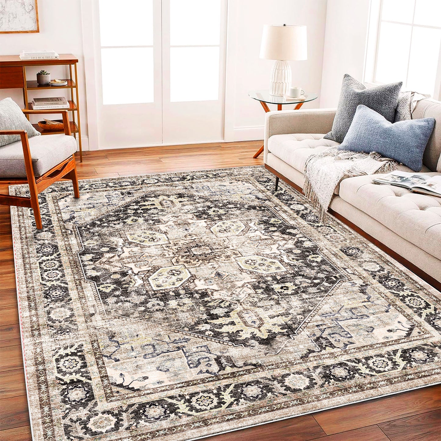 CHAMPLANT Area Rug Washable Living Room Non-Slip Kitchen Entryway Bedroom Carpet