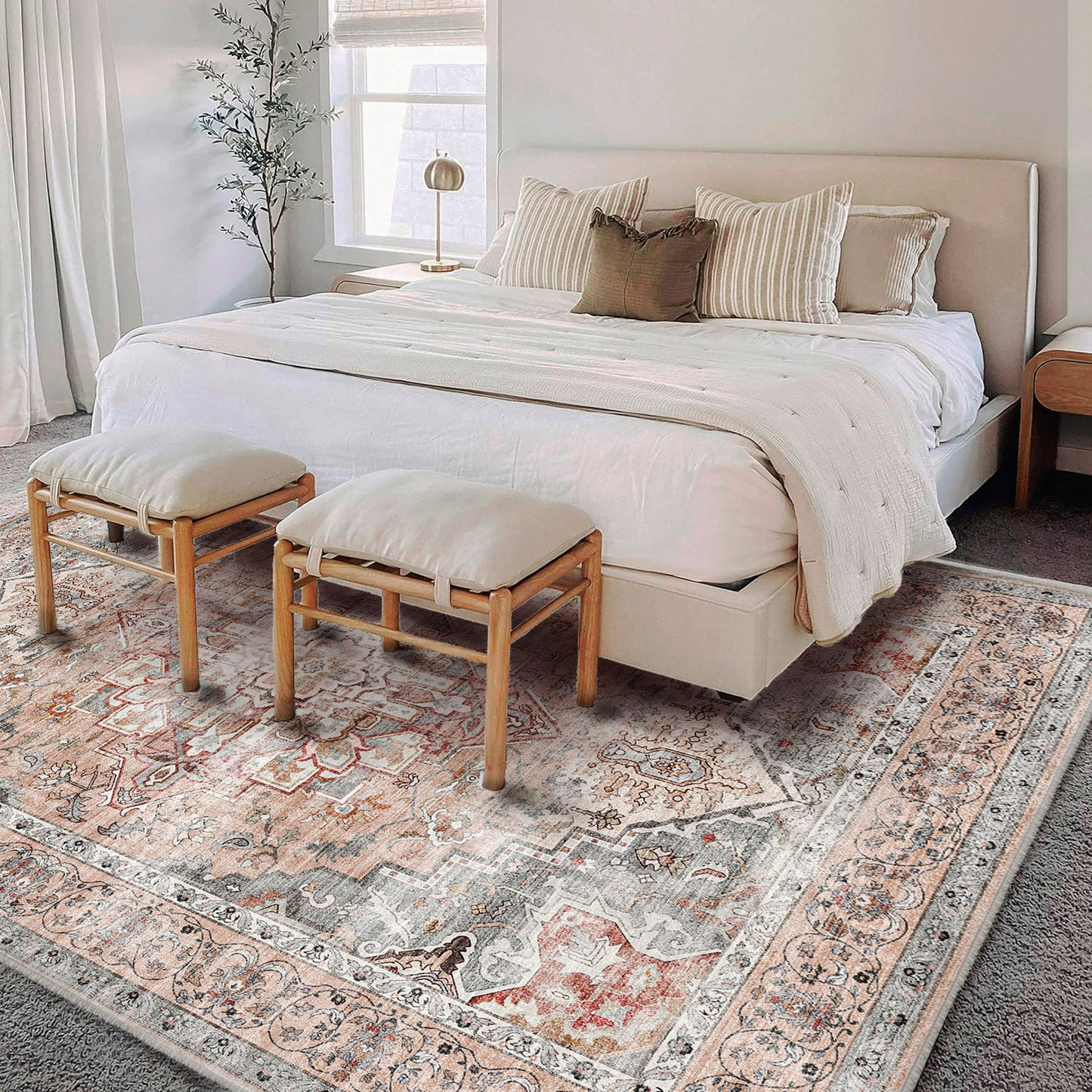 CHAMPLANT Area Rug Washable Living Room Non-Slip Kitchen Entryway Bedroom Carpet