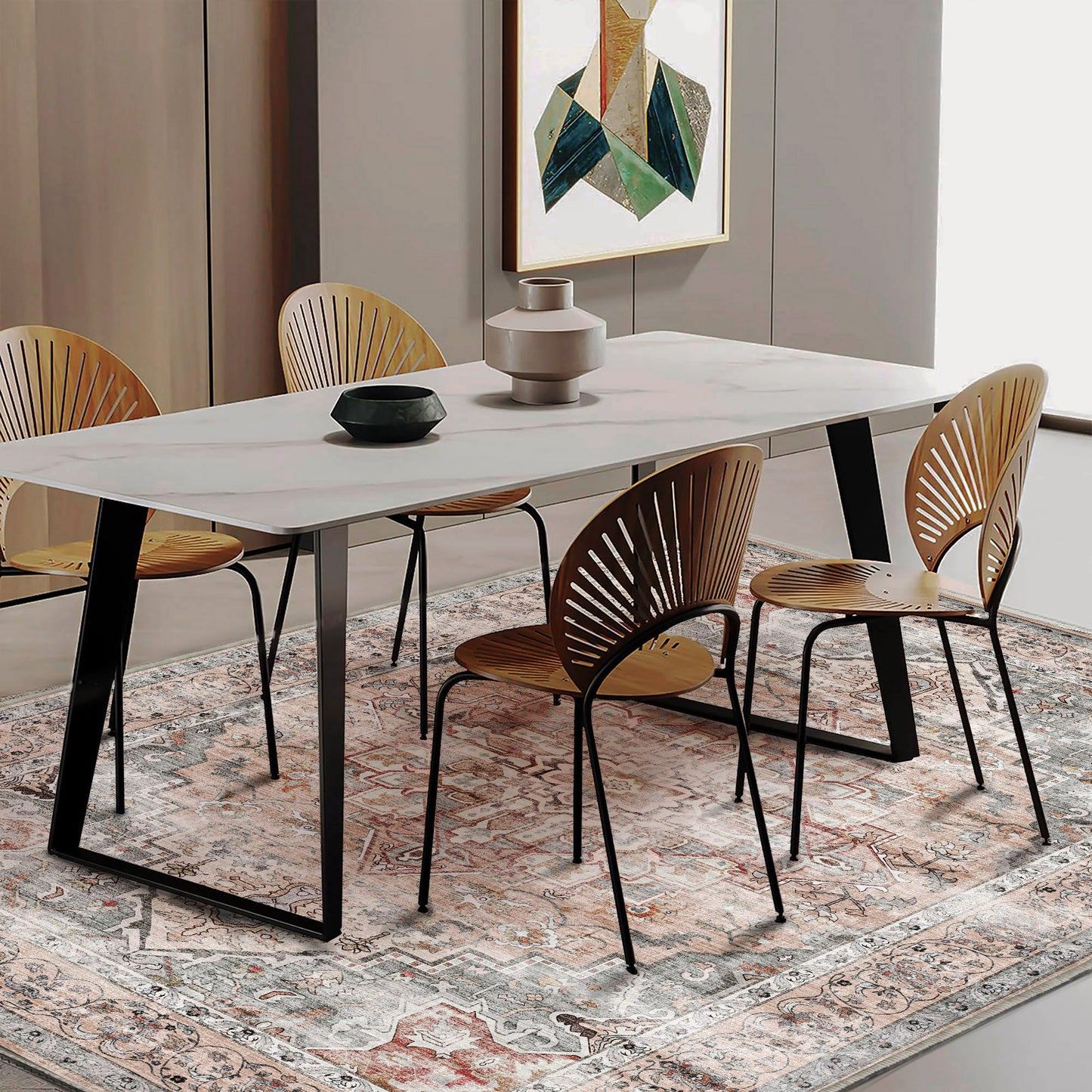 CHAMPLANT Area Rug Washable Living Room Non-Slip Kitchen Entryway Bedroom Carpet