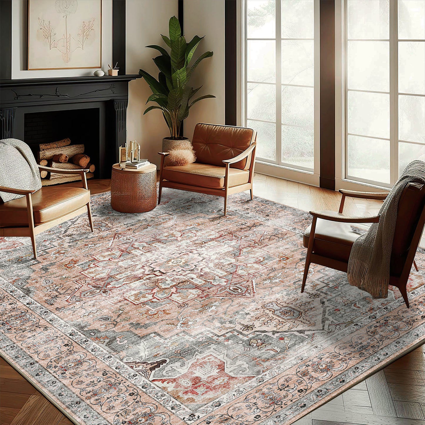 CHAMPLANT Area Rug Washable Living Room Non-Slip Kitchen Entryway Bedroom Carpet