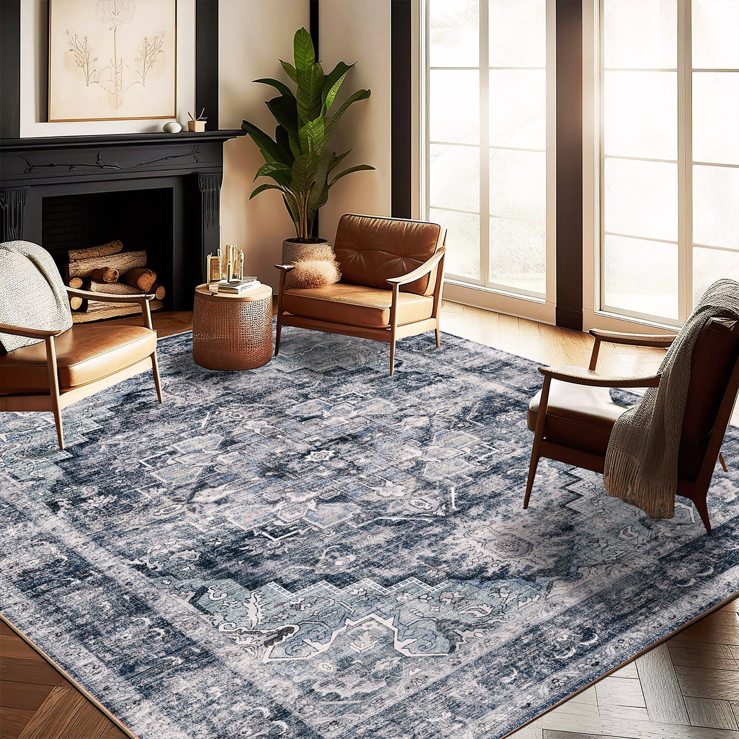 CHAMPLANT Area Rug Washable Living Room Non-Slip Kitchen Entryway Bedroom Carpet