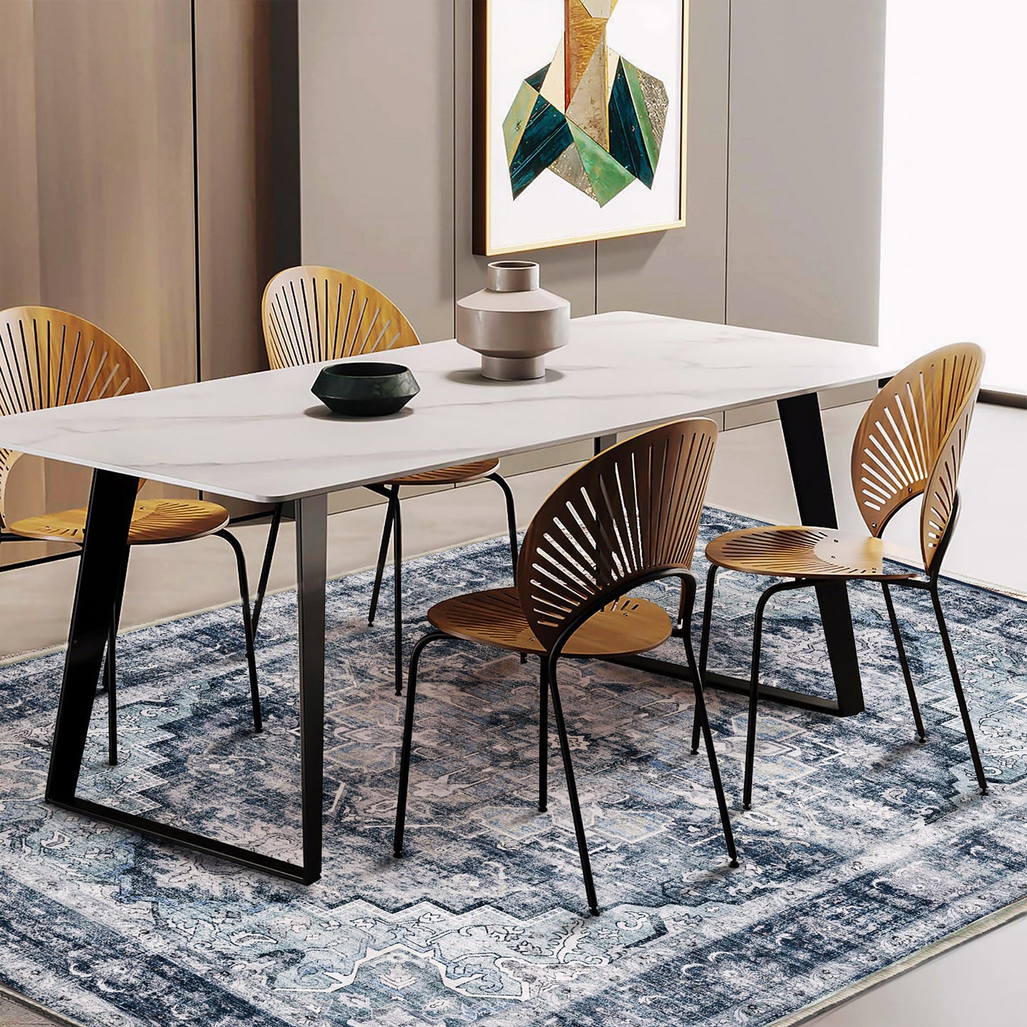 CHAMPLANT Area Rug Washable Living Room Non-Slip Kitchen Entryway Bedroom Carpet
