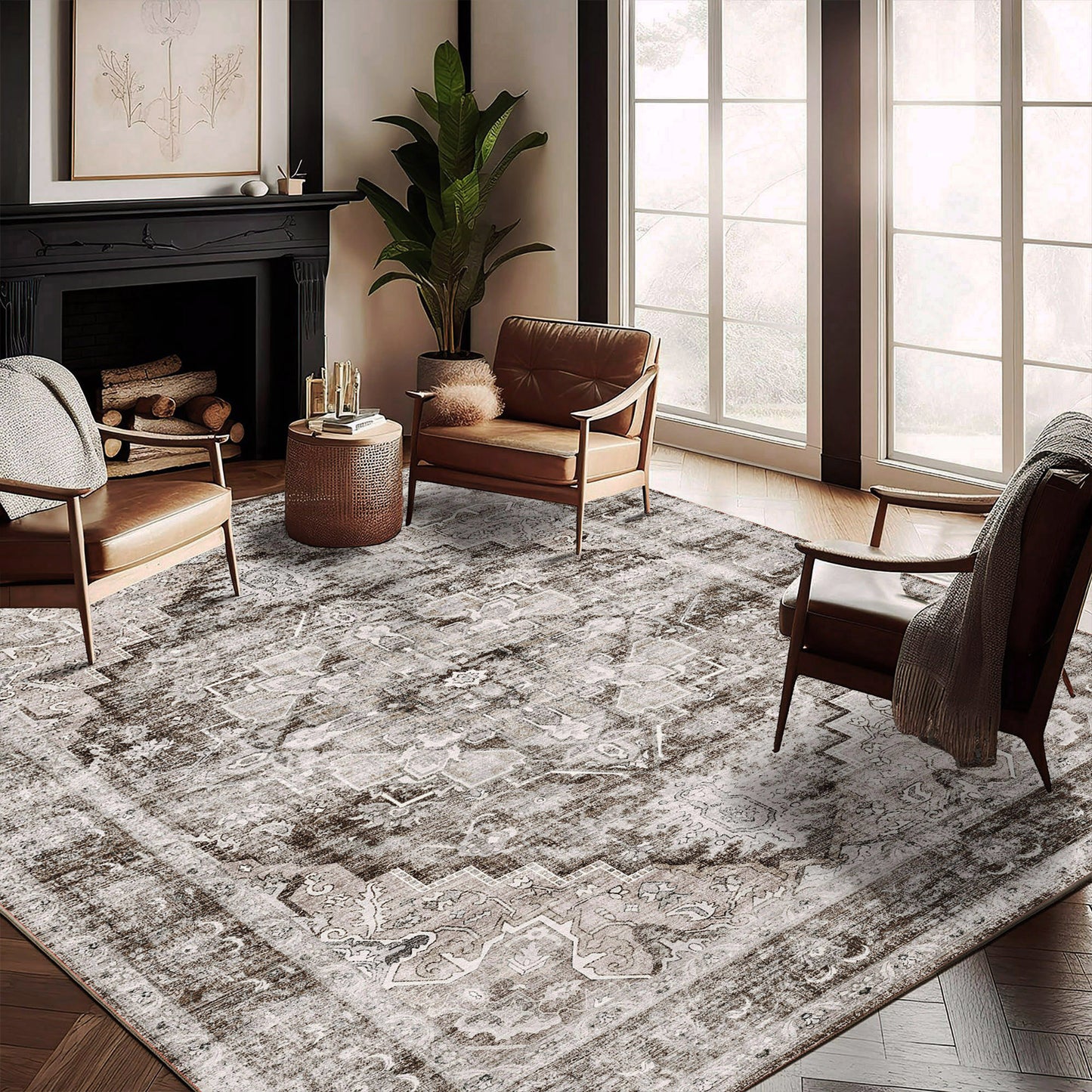 CHAMPLANT Area Rug Washable Living Room Non-Slip Kitchen Entryway Bedroom Carpet
