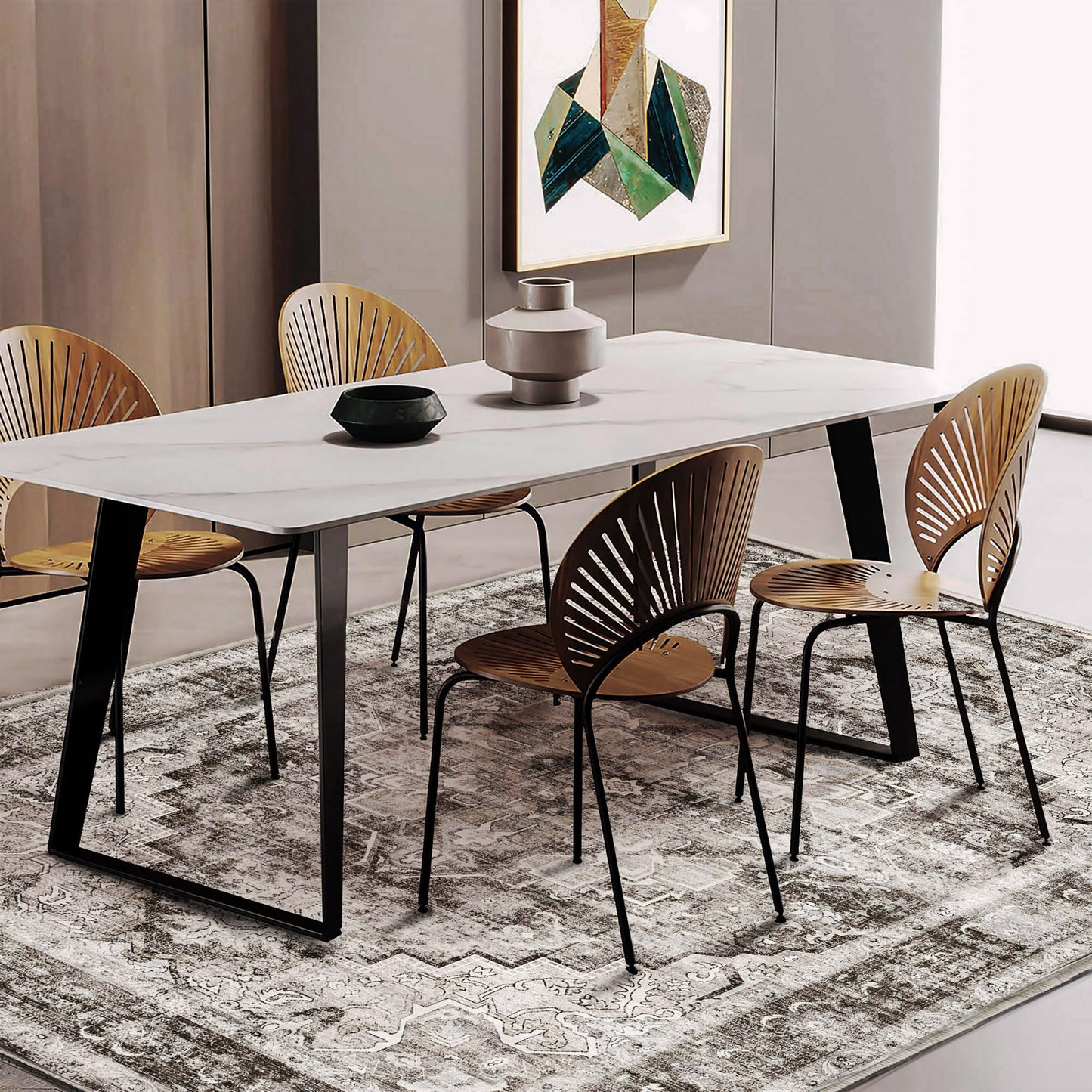 CHAMPLANT Area Rug Washable Living Room Non-Slip Kitchen Entryway Bedroom Carpet