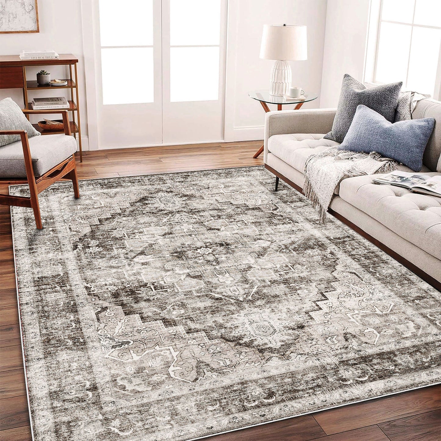 CHAMPLANT Area Rug Washable Living Room Non-Slip Kitchen Entryway Bedroom Carpet