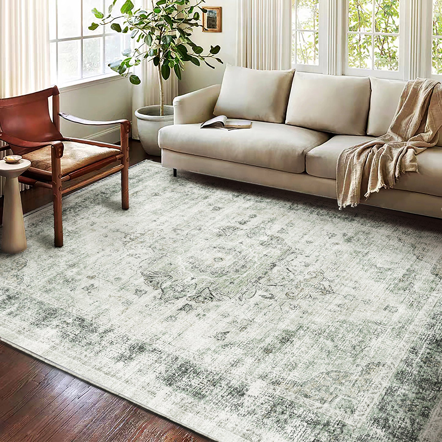 CHAMPLANT Area Rug Washable Living Room Non-Slip Kitchen Entryway Bedroom Carpet