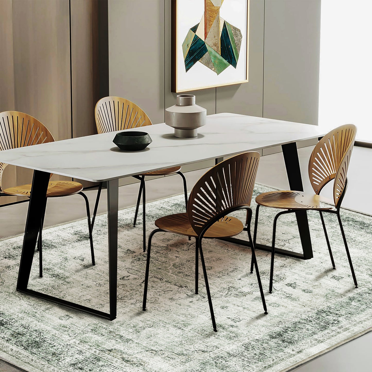 CHAMPLANT Area Rug Washable Living Room Non-Slip Kitchen Entryway Bedroom Carpet