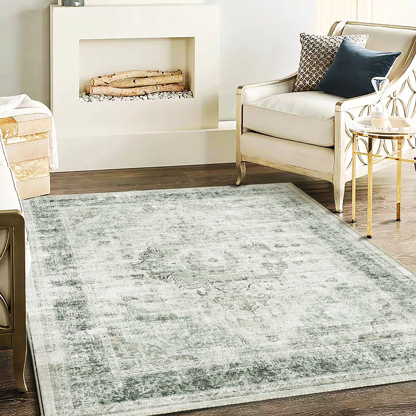 CHAMPLANT Area Rug Washable Living Room Non-Slip Kitchen Entryway Bedroom Carpet