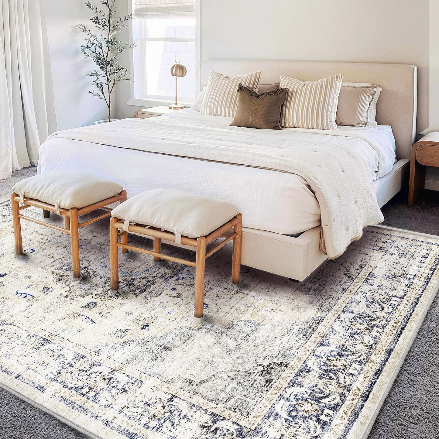 CHAMPLANT Area Rug Washable Living Room Non-Slip Kitchen Entryway Bedroom Carpet