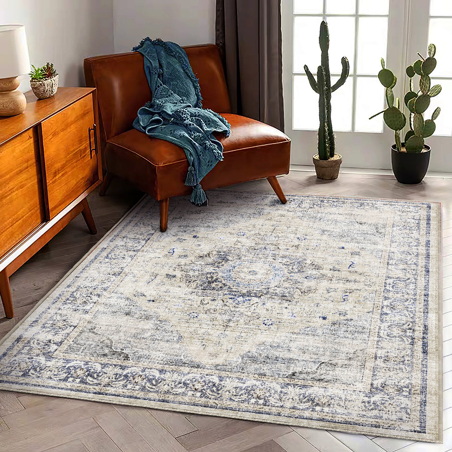 CHAMPLANT Area Rug Washable Living Room Non-Slip Kitchen Entryway Bedroom Carpet
