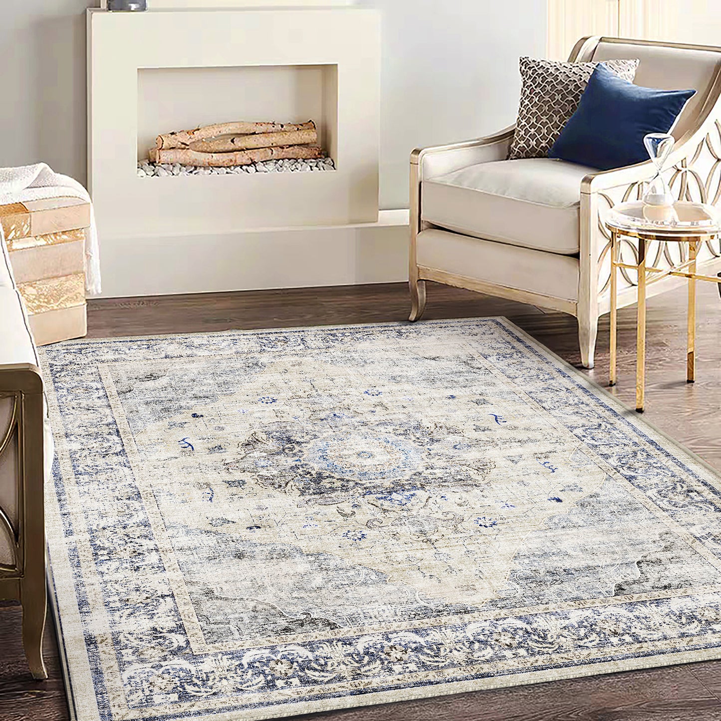 CHAMPLANT Area Rug Washable Living Room Non-Slip Kitchen Entryway Bedroom Carpet