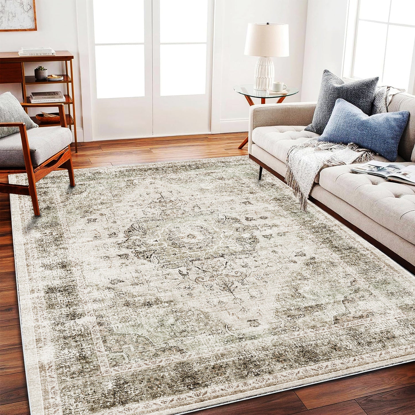 CHAMPLANT Area Rug Washable Living Room Non-Slip Kitchen Entryway Bedroom Carpet