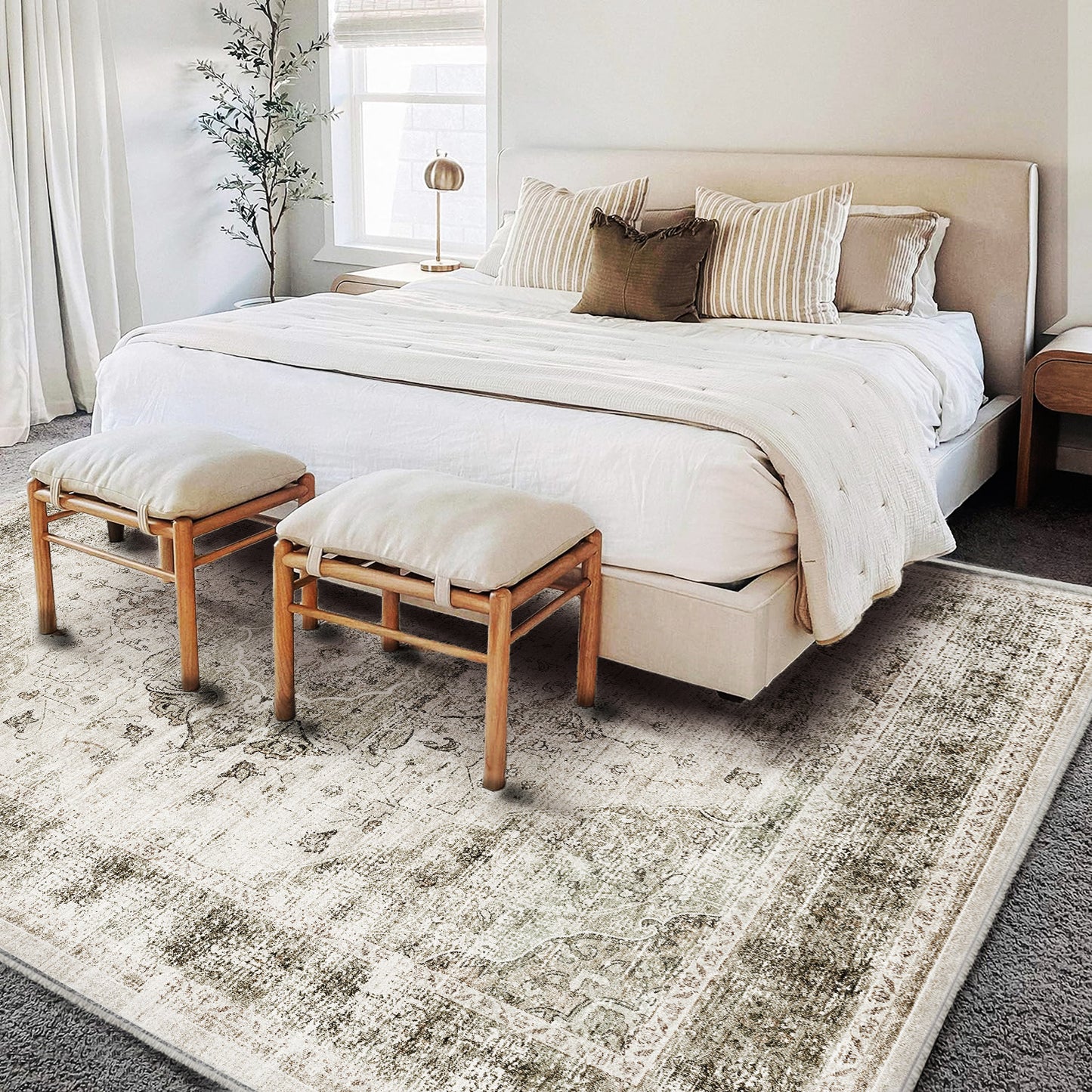 CHAMPLANT Area Rug Washable Living Room Non-Slip Kitchen Entryway Bedroom Carpet