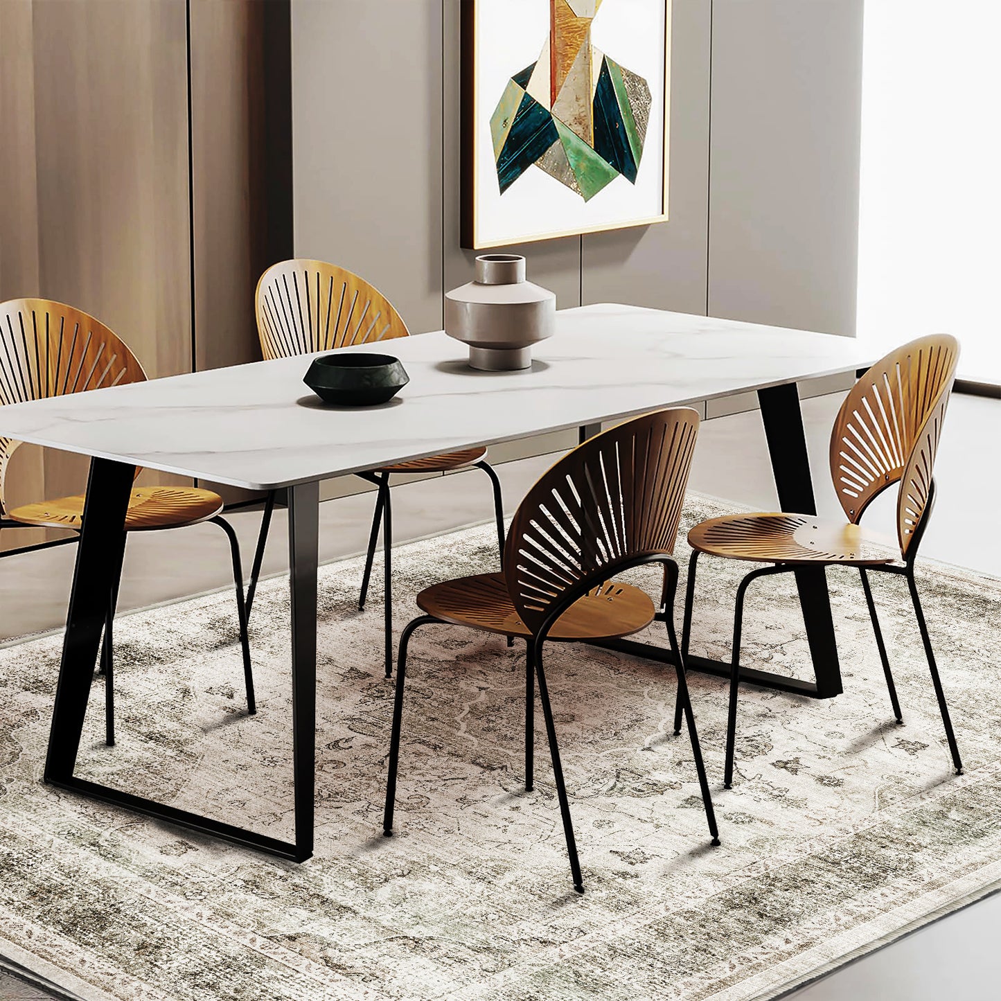 CHAMPLANT Area Rug Washable Living Room Non-Slip Kitchen Entryway Bedroom Carpet