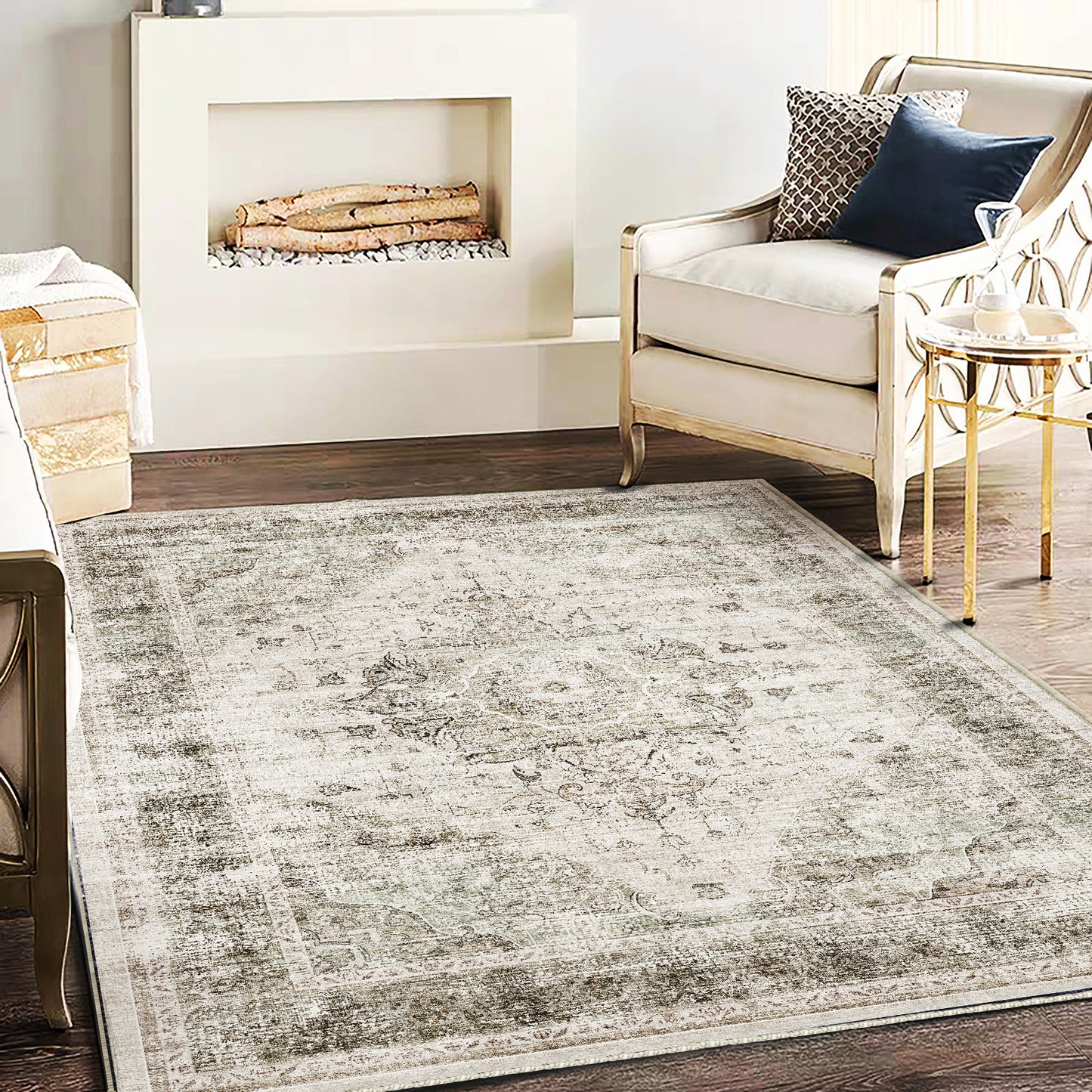CHAMPLANT Area Rug Washable Living Room Non-Slip Kitchen Entryway Bedroom Carpet