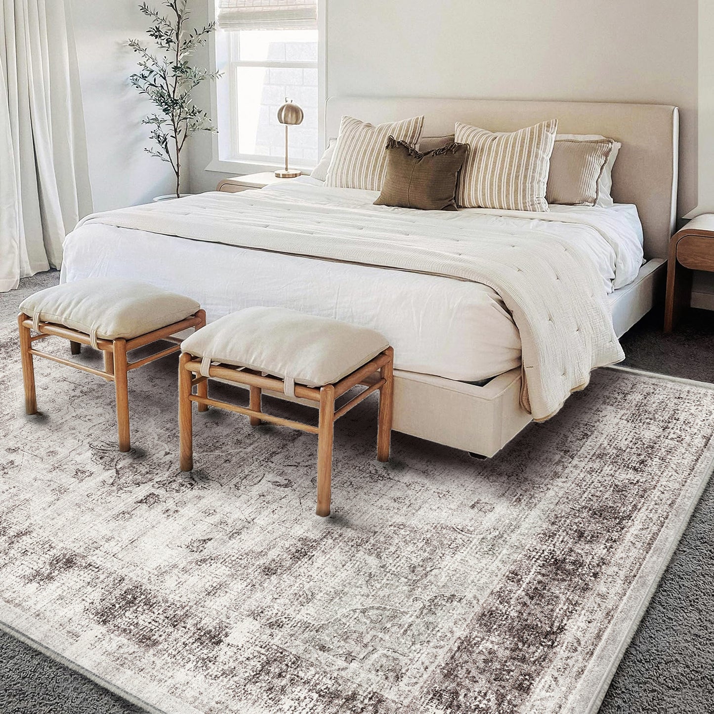 CHAMPLANT Area Rug Washable Living Room Non-Slip Kitchen Entryway Bedroom Carpet
