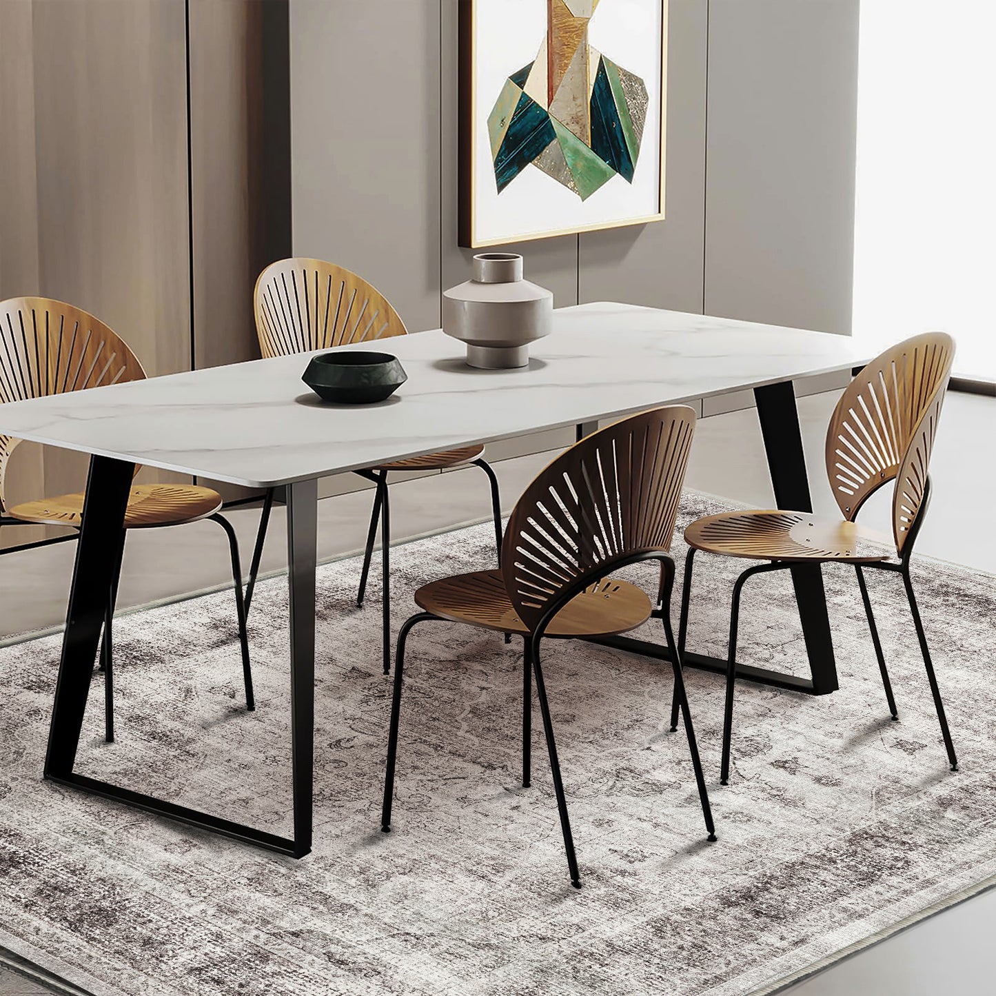 CHAMPLANT Area Rug Washable Living Room Non-Slip Kitchen Entryway Bedroom Carpet