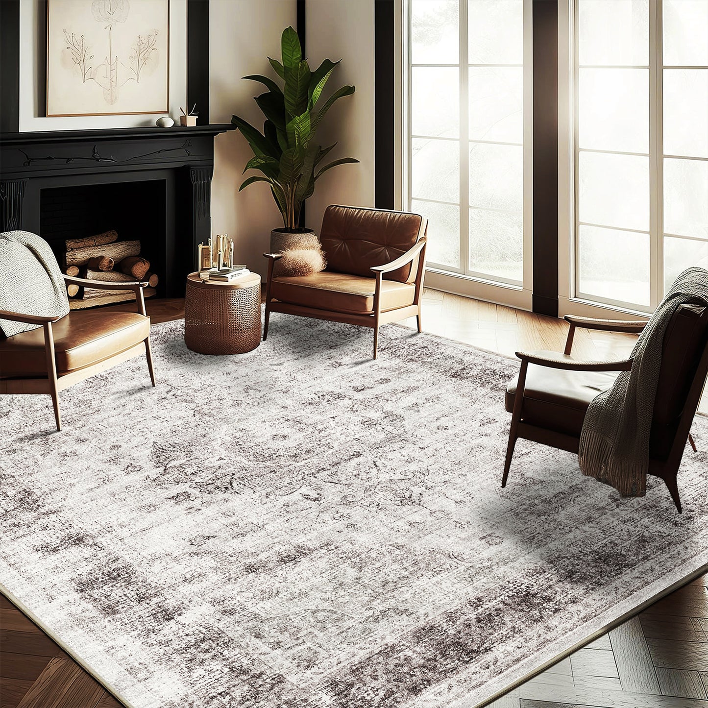 CHAMPLANT Area Rug Washable Living Room Non-Slip Kitchen Entryway Bedroom Carpet