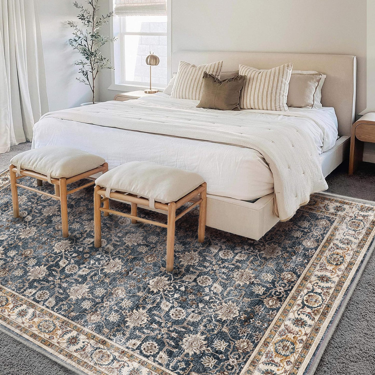 CHAMPLANT Area Rug Washable Living Room Non-Slip Kitchen Entryway Bedroom Carpet